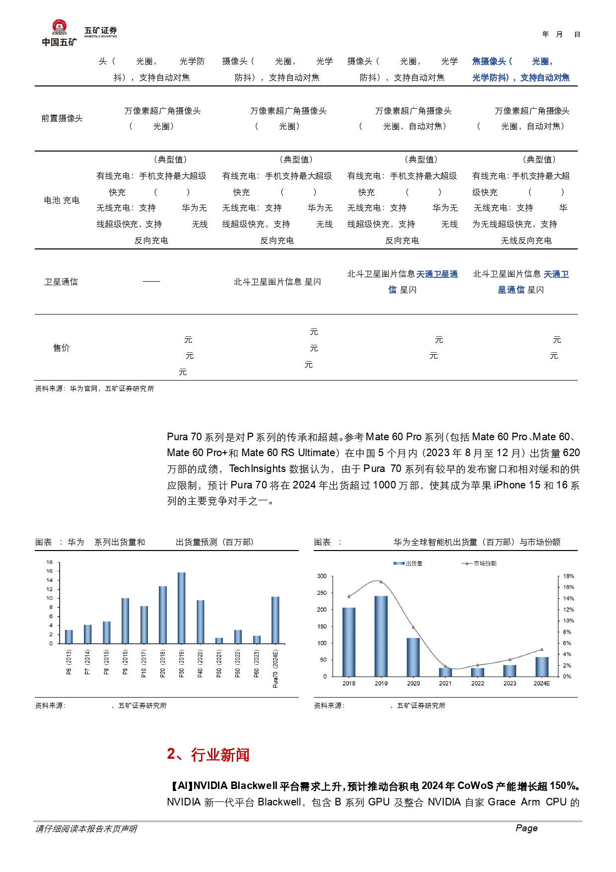 电子行业半月报：Pura+70闪耀登场，华为高端智能机再下一城-240424-五矿证券-13页_第3页