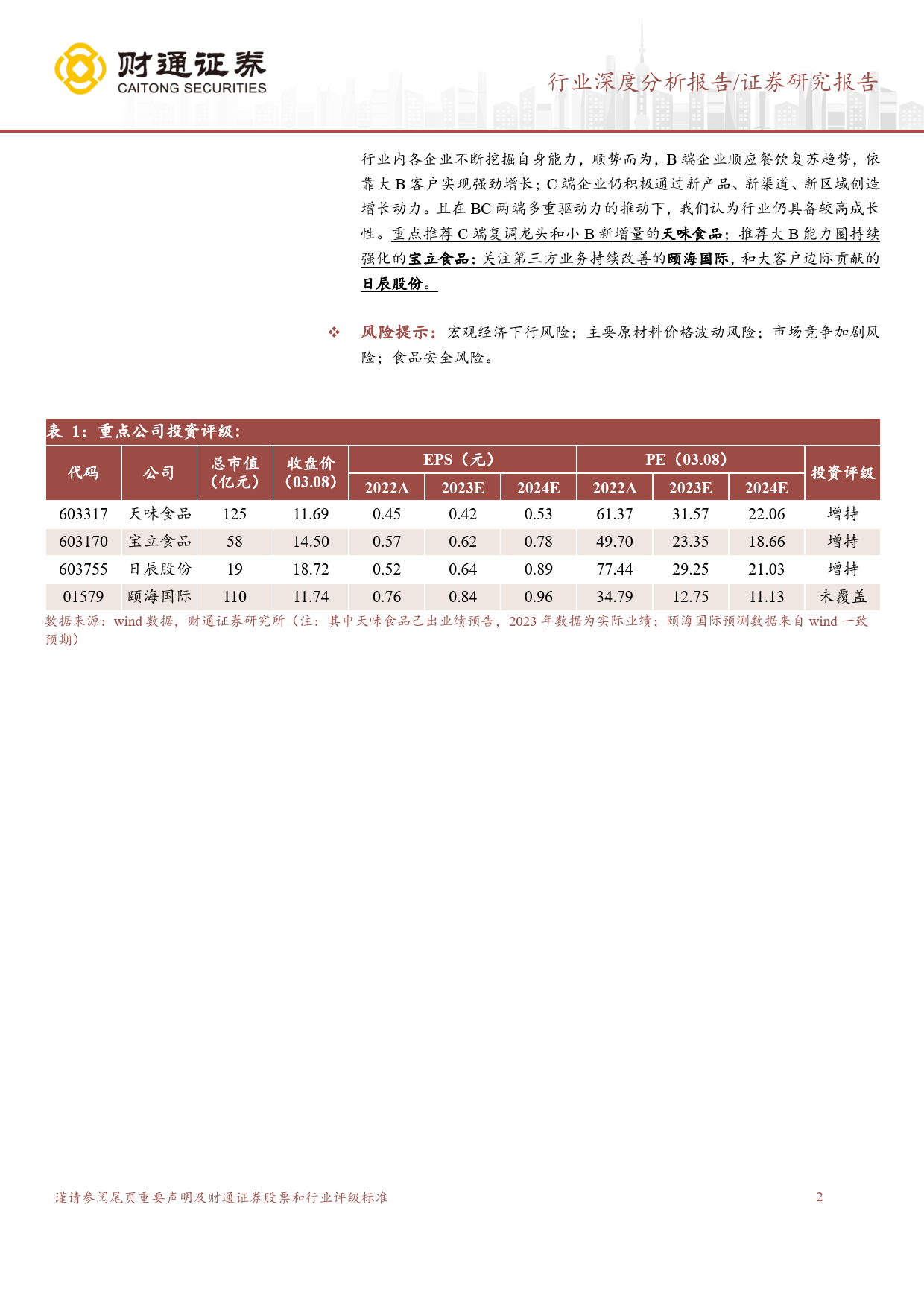 复合调味品行业报告：否极泰来，星辰大海-240313-财通证券-37页_第2页