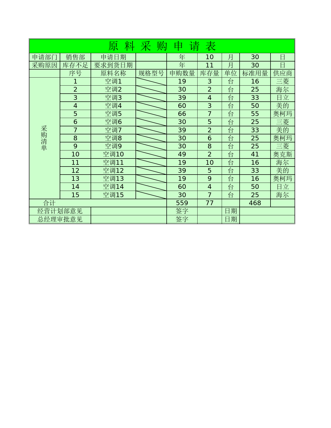 企业原料采购登记表1_第1页