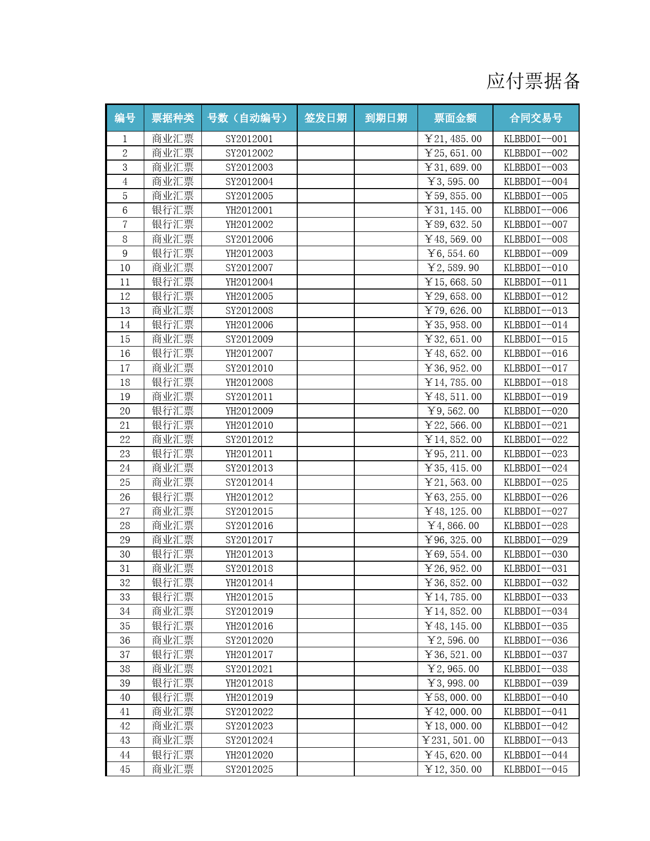 应付票据备查簿_第1页