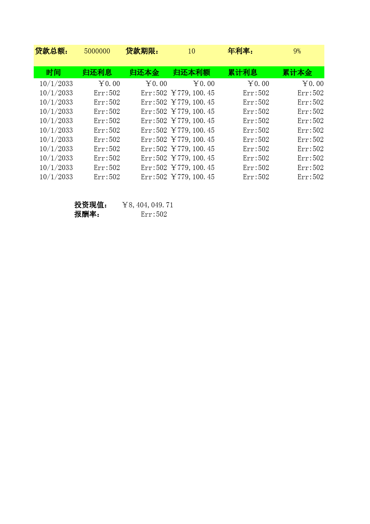 在贷款经营表中运用财务函数1_第1页