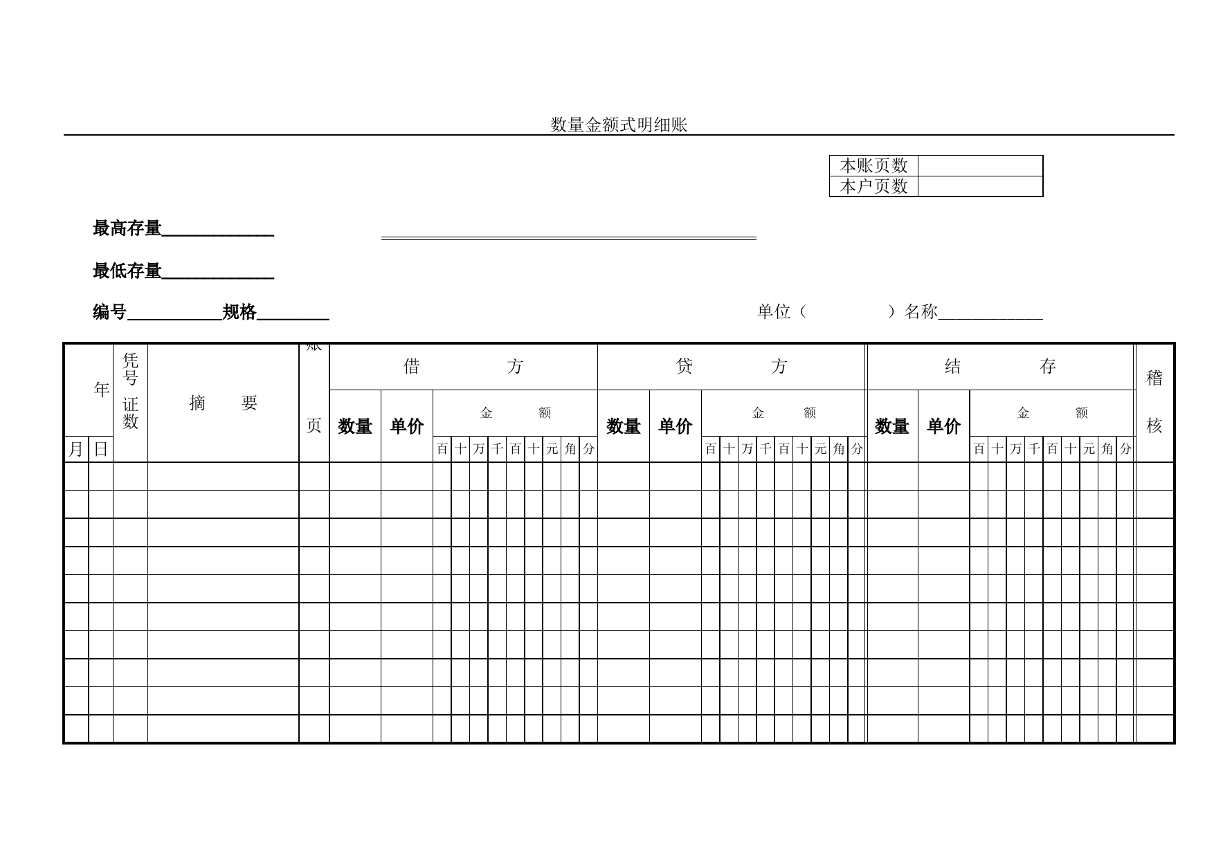 数量金额式明细账_第1页