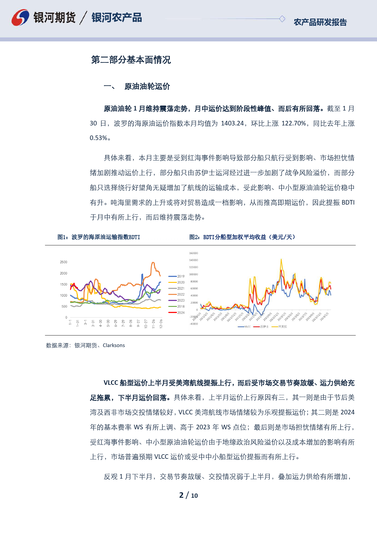 航运报告：原油油轮供需宽松 运价或维持震荡走势-20240129-银河期货-10页_第2页