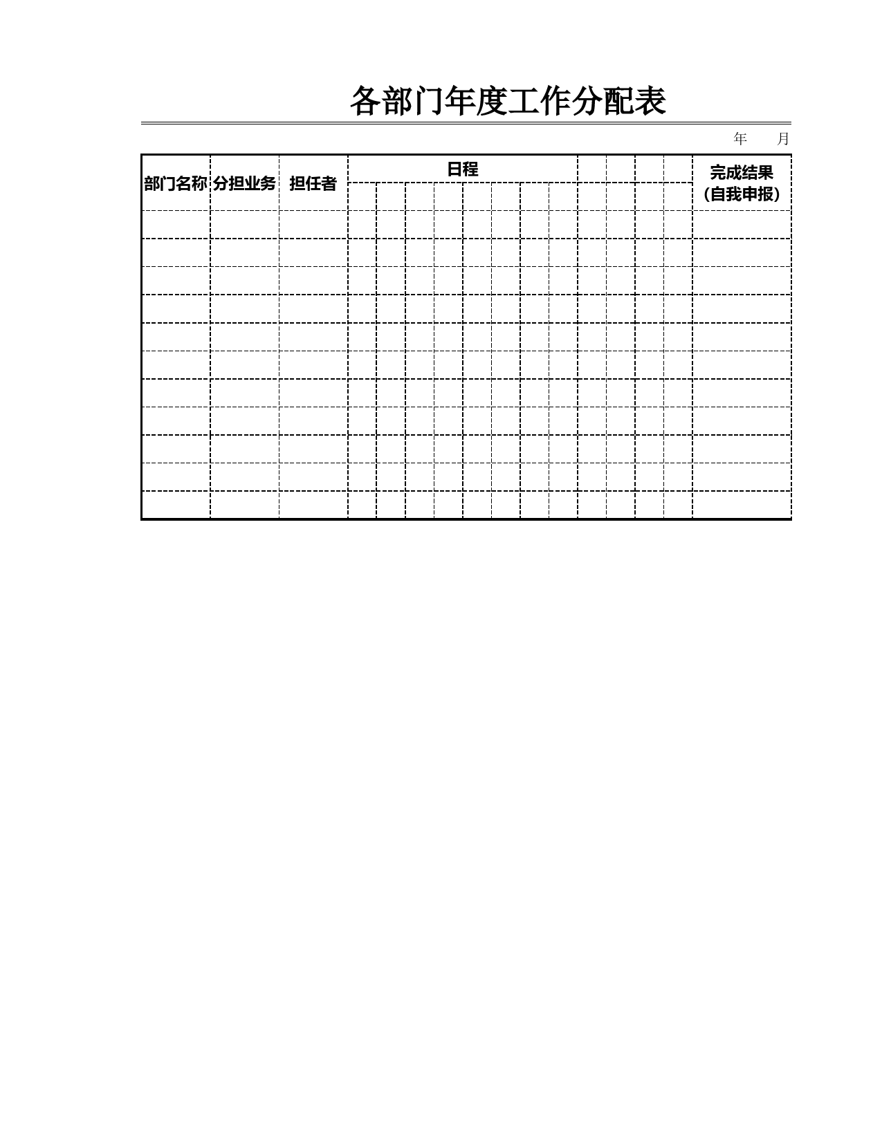 各部门年度工作分配表_第1页