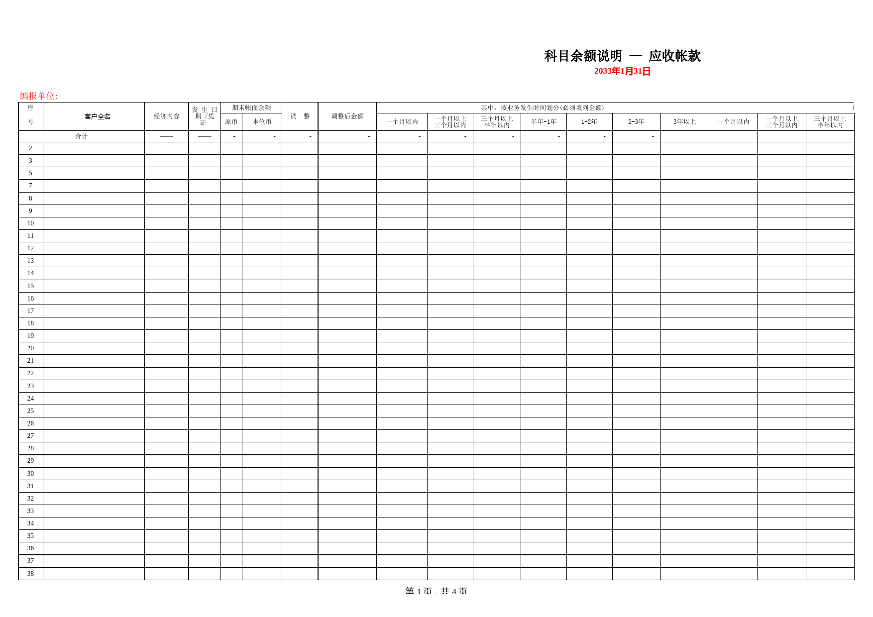 财务分析报表应收账款账龄分析表_第1页