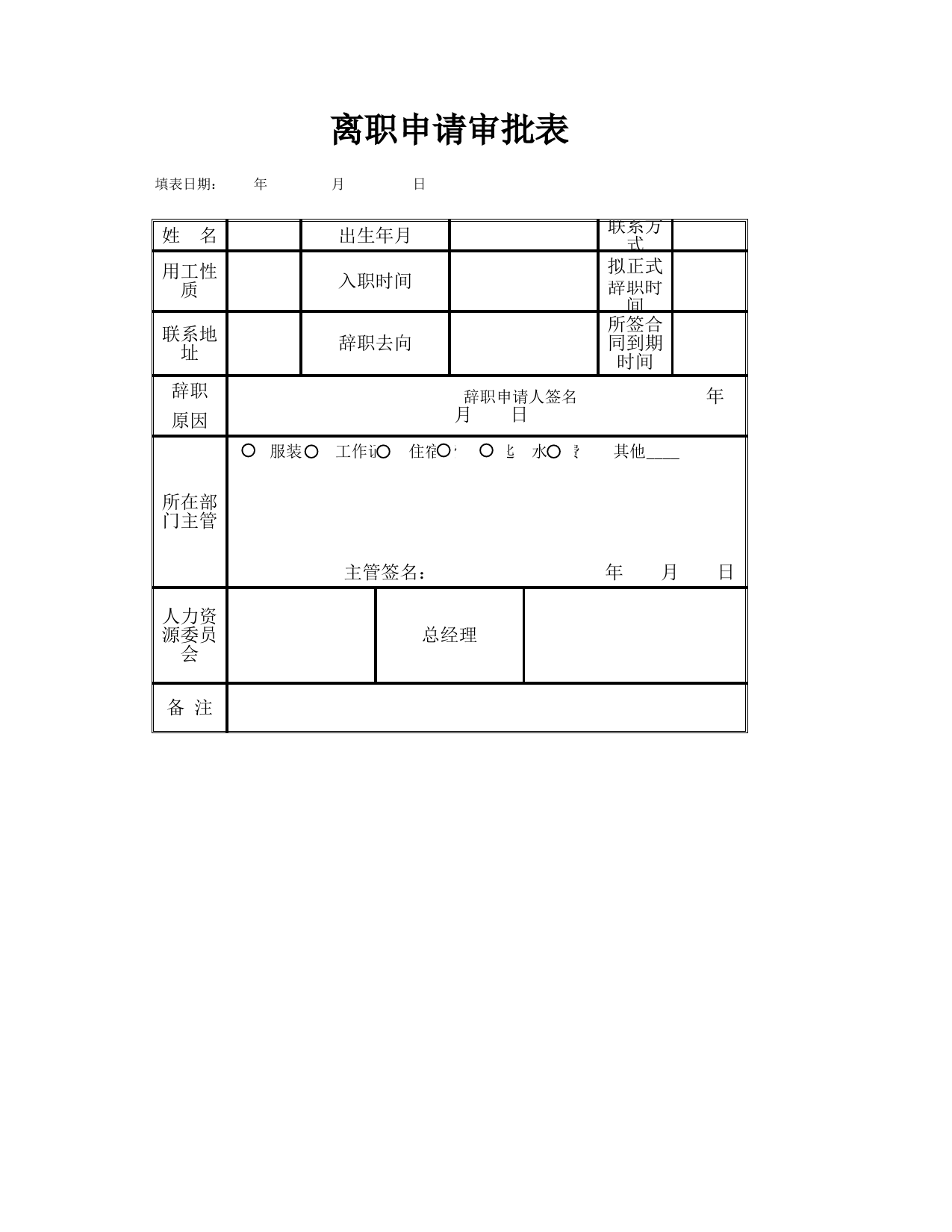 辞职申请审批表_第1页