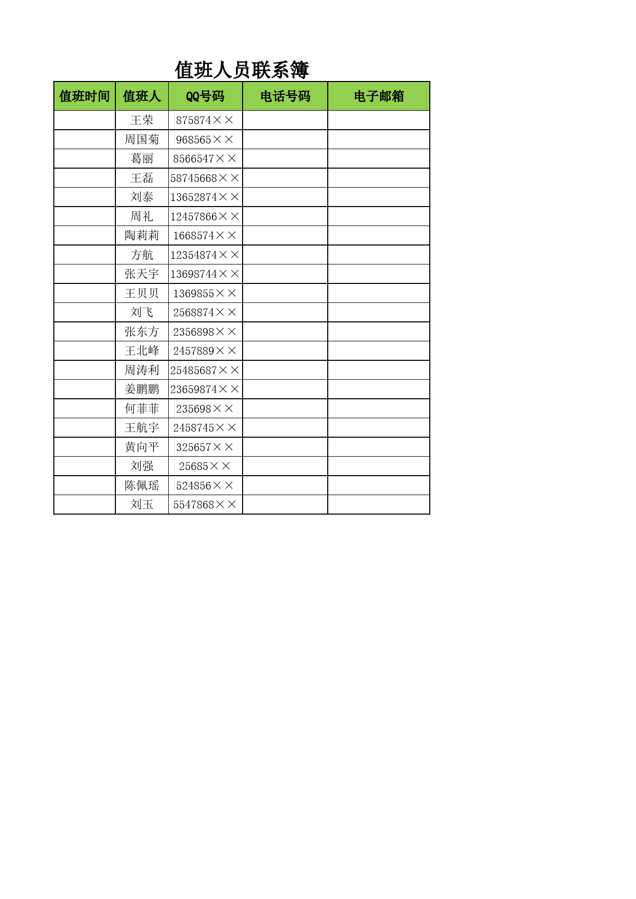 值班人员联系薄_第1页