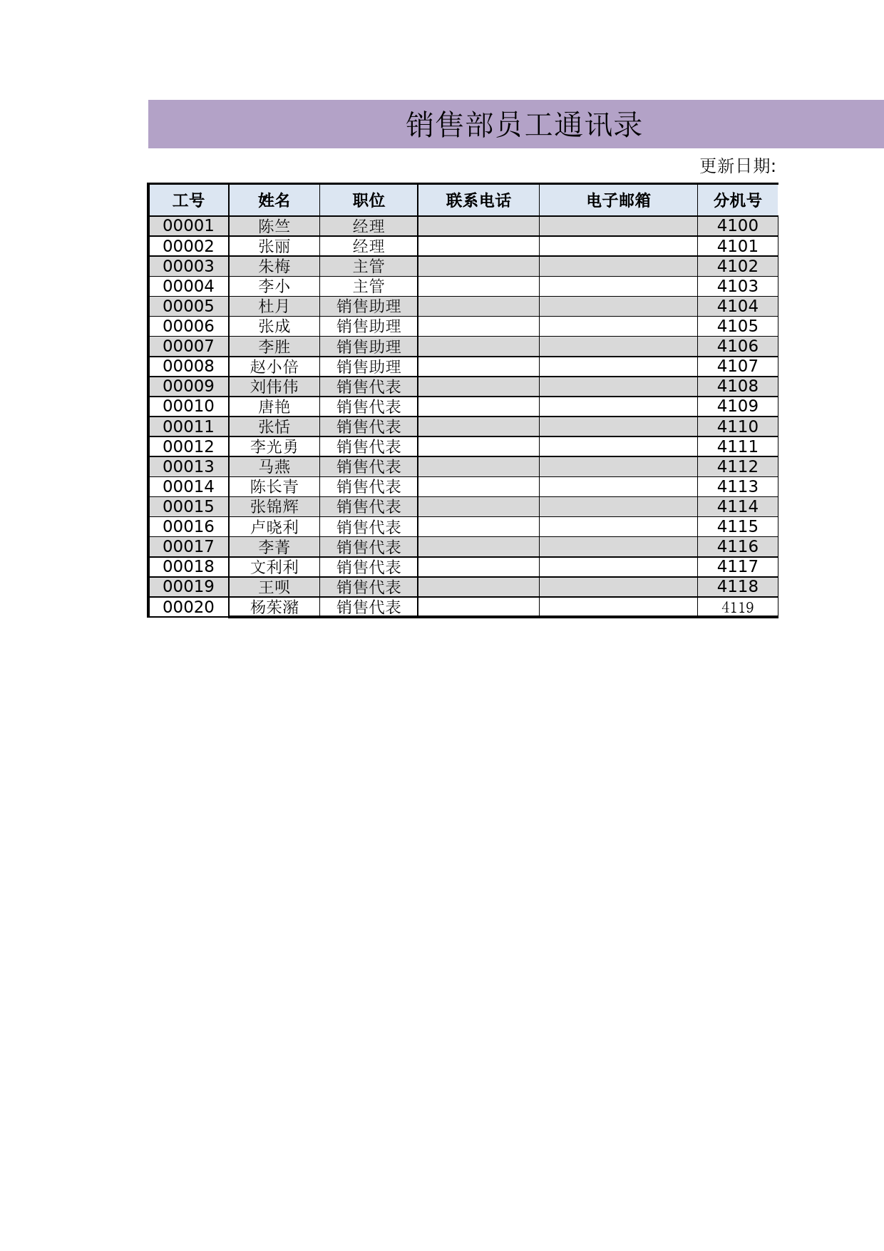 销售部员工通讯录_第1页