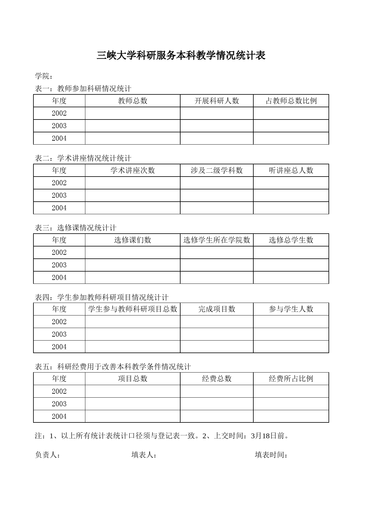 科研服务教学统计表样表_第1页