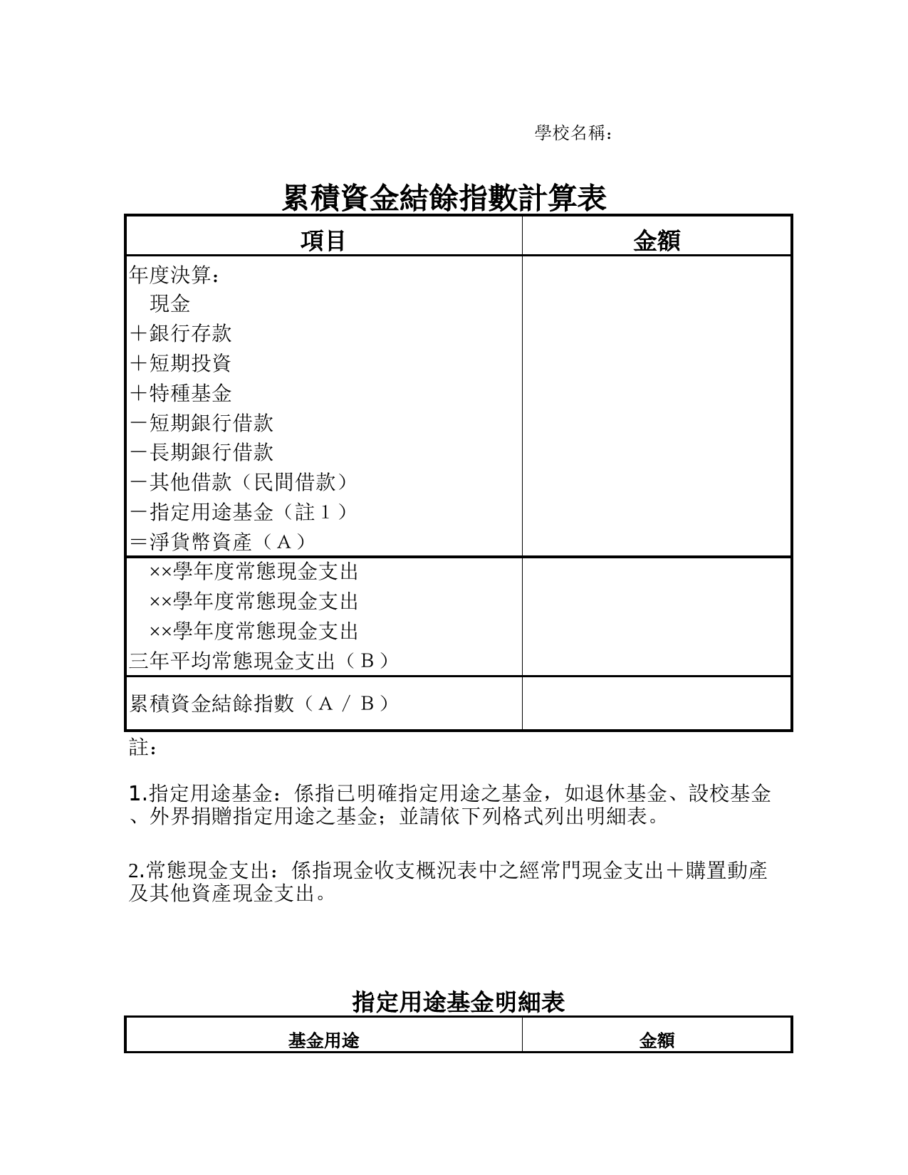 累积资金结算指数计算表_第1页