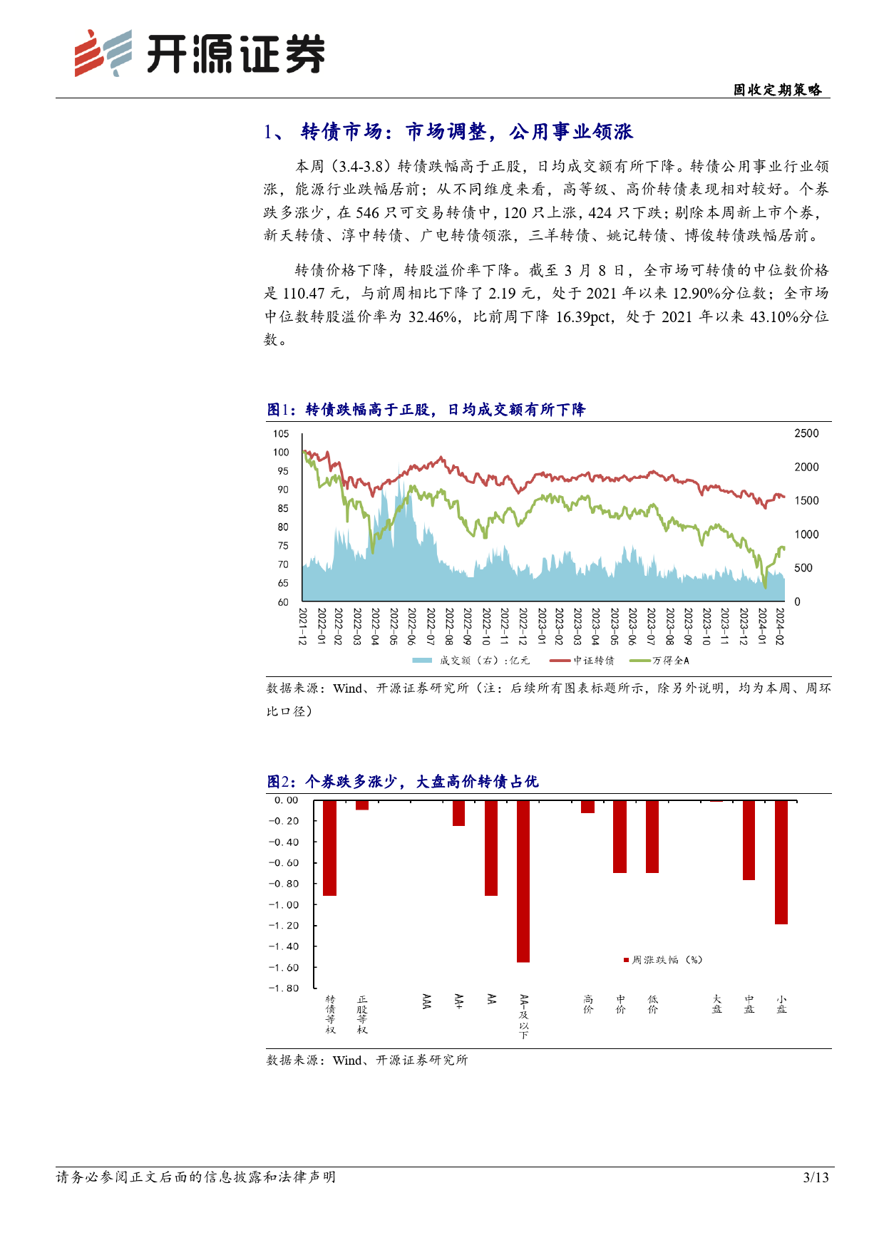 固收定期策略：大盘价值占优-240310-开源证券-13页_第3页