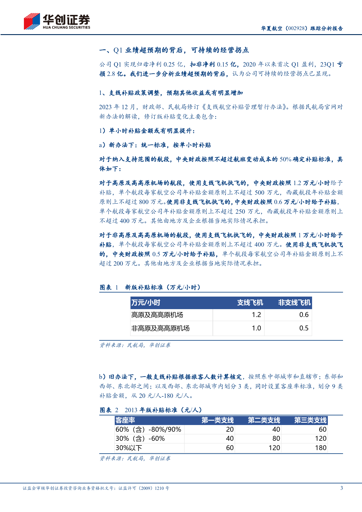 华夏航空(002928)跟踪分析报告：Q1业绩超预期的背后，可持续的经营拐点-240512-华创证券-11页_第3页