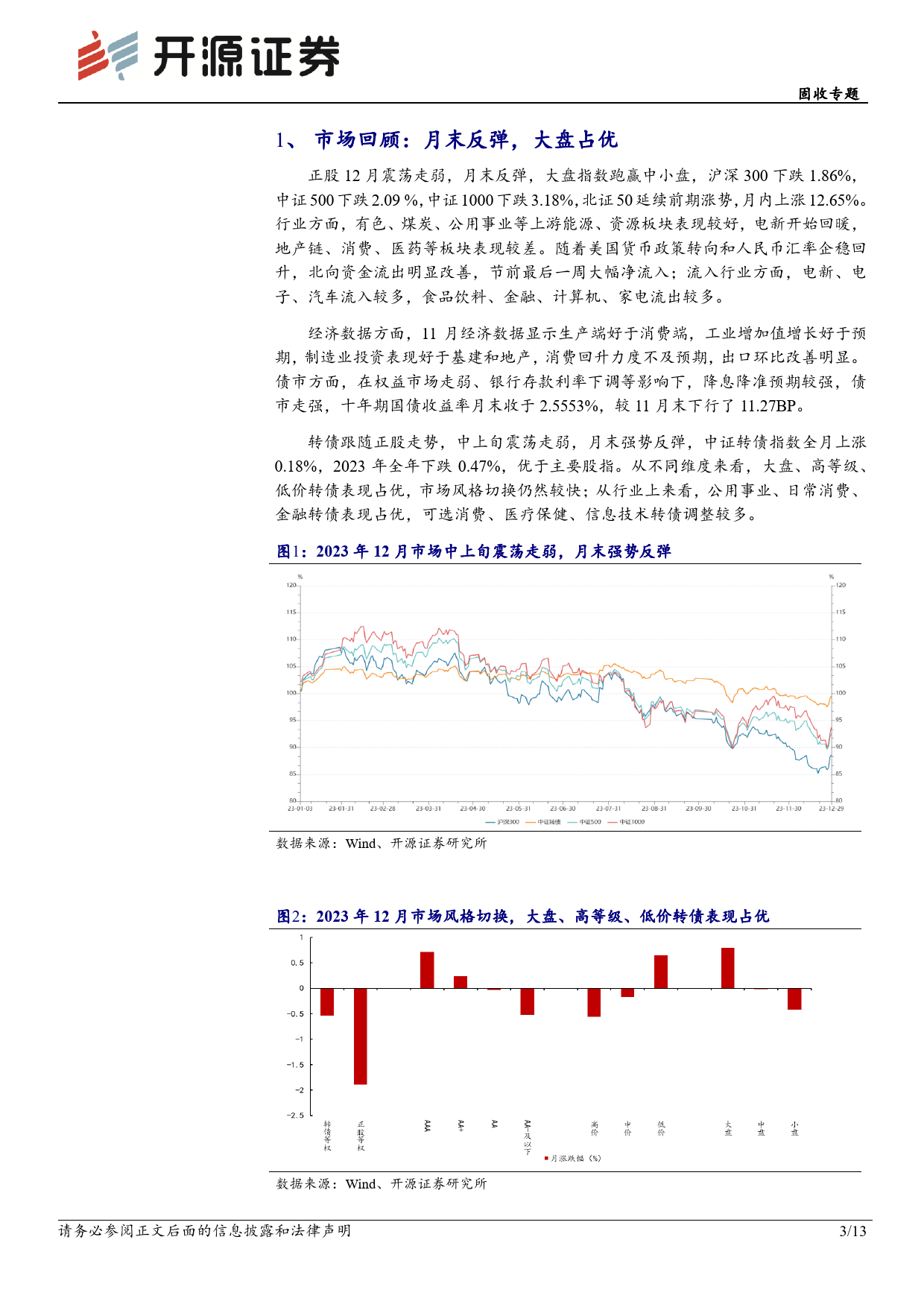 固收专题：2024年1月转债策略-市场预期有望向上修正-20240104-开源证券-13页_第3页