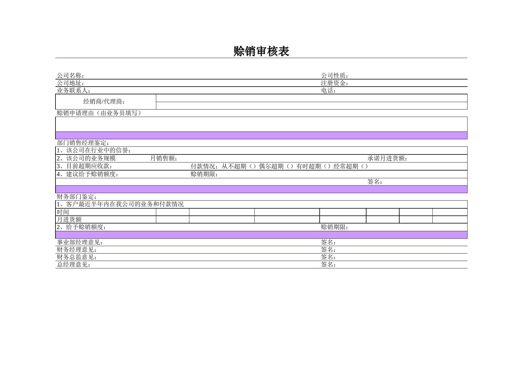 赊销审核表_第1页