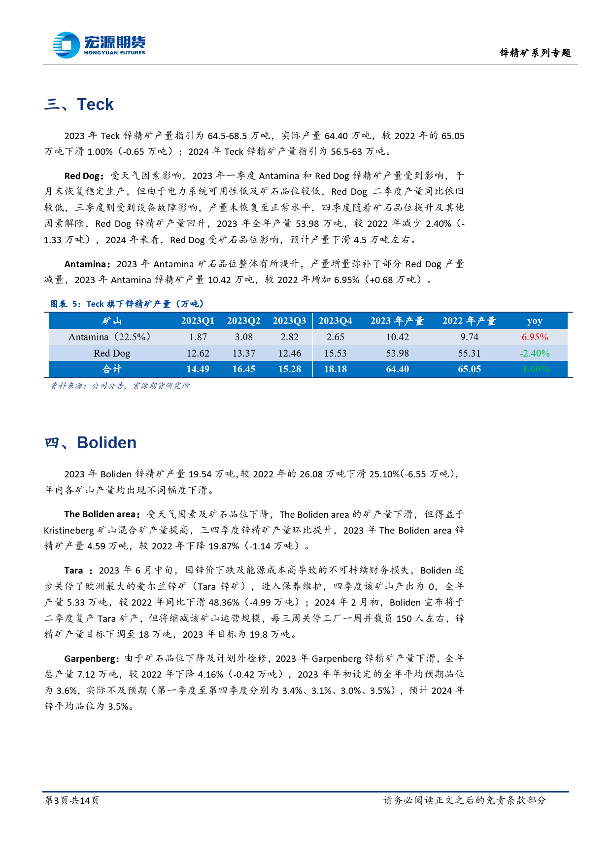 海外锌精矿季度追踪报告一：2023Q4-20240306-宏源期货-14页_第3页