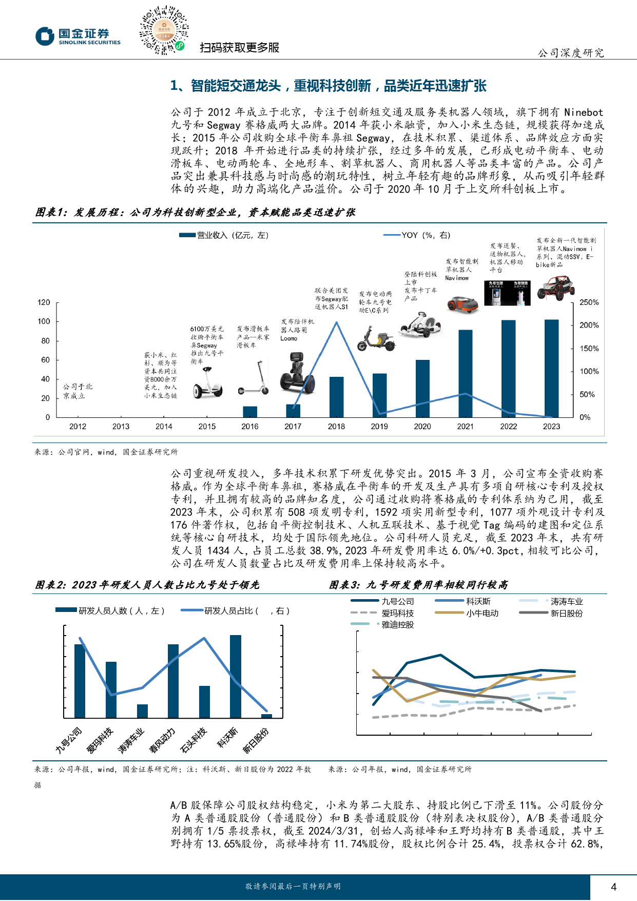 九号公司-689009.SH-多元业务助力成长，盈利上行通道开启-20240422-国金证券-21页_第3页