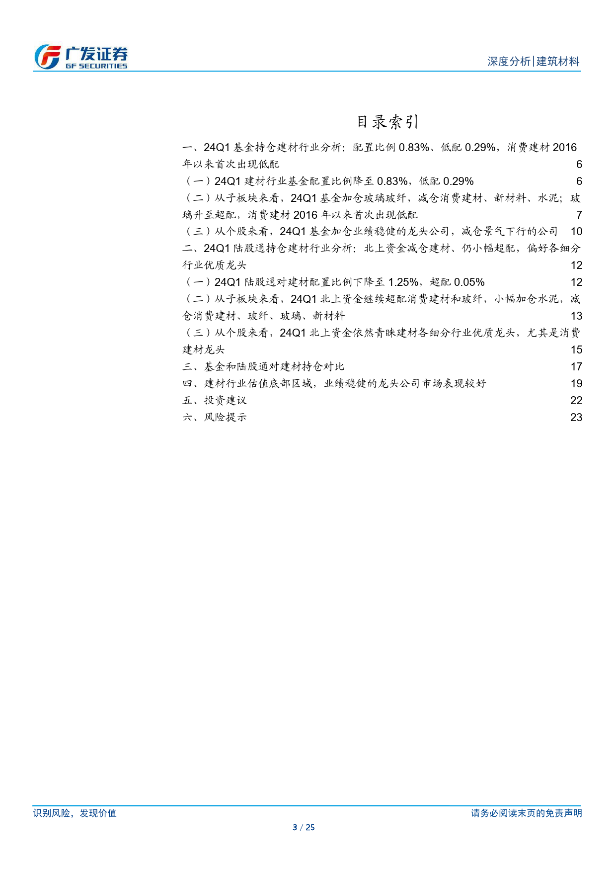 建筑材料行业：基金和陆股通均减仓建材，消费建材2016年以来首次出现低配-240426-广发证券-25页_第3页