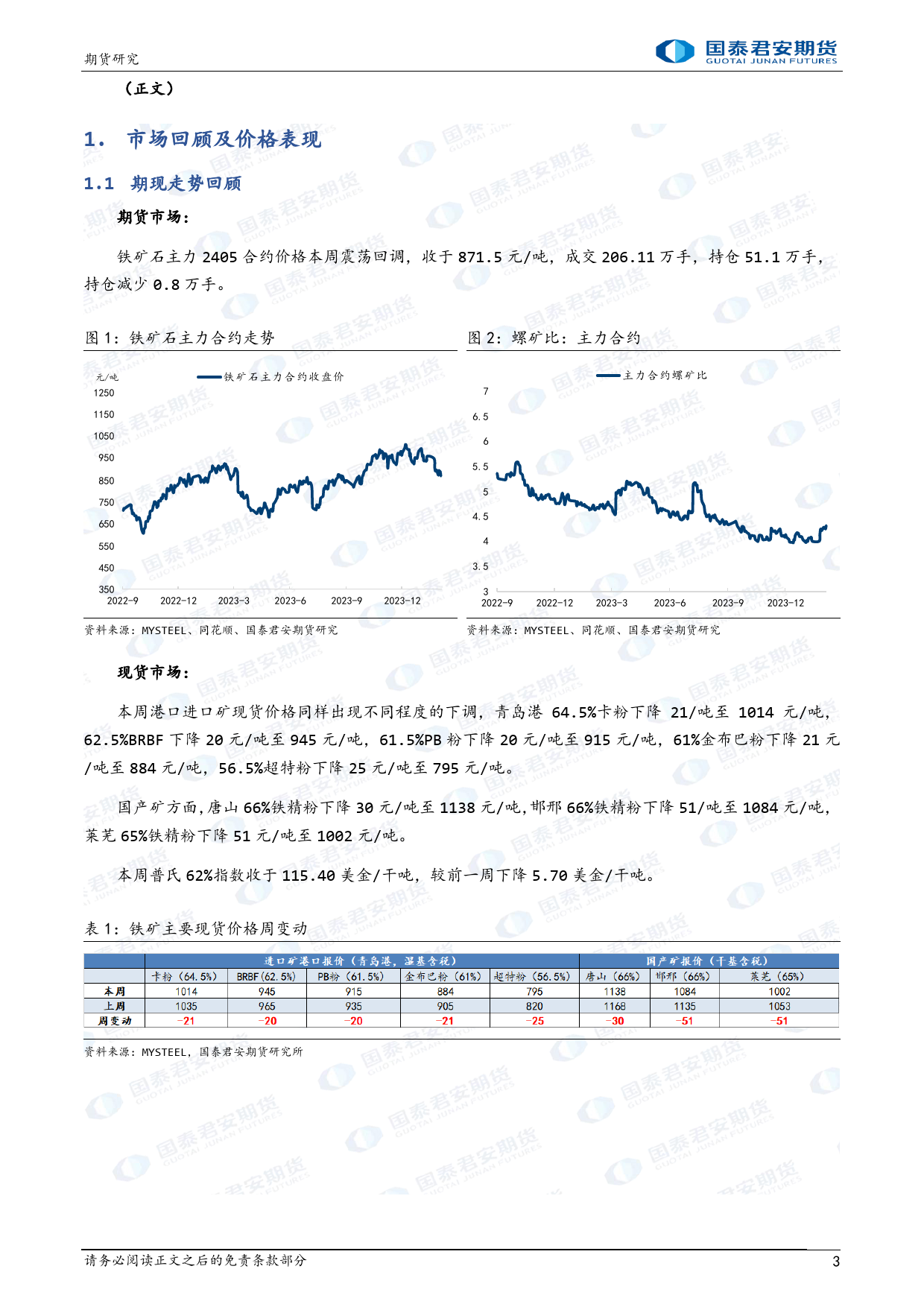 铁矿石：预期反复，震荡回调-20240303-国泰期货-11页_第3页