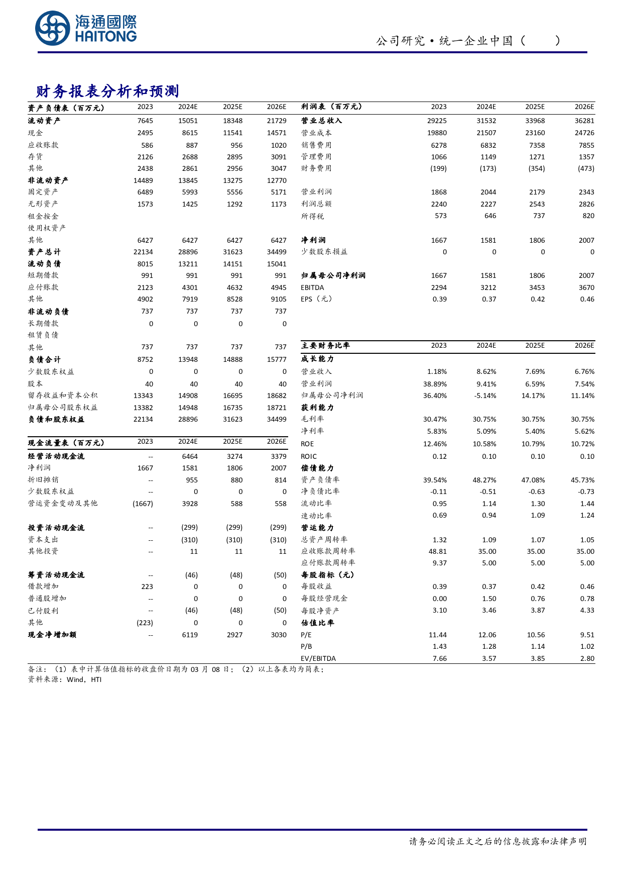 统一企业中国(0220.HK)公司研究报告：盈利能力%26分红提升，期待24年收入增速复苏-240309-海通国际-12页_第3页