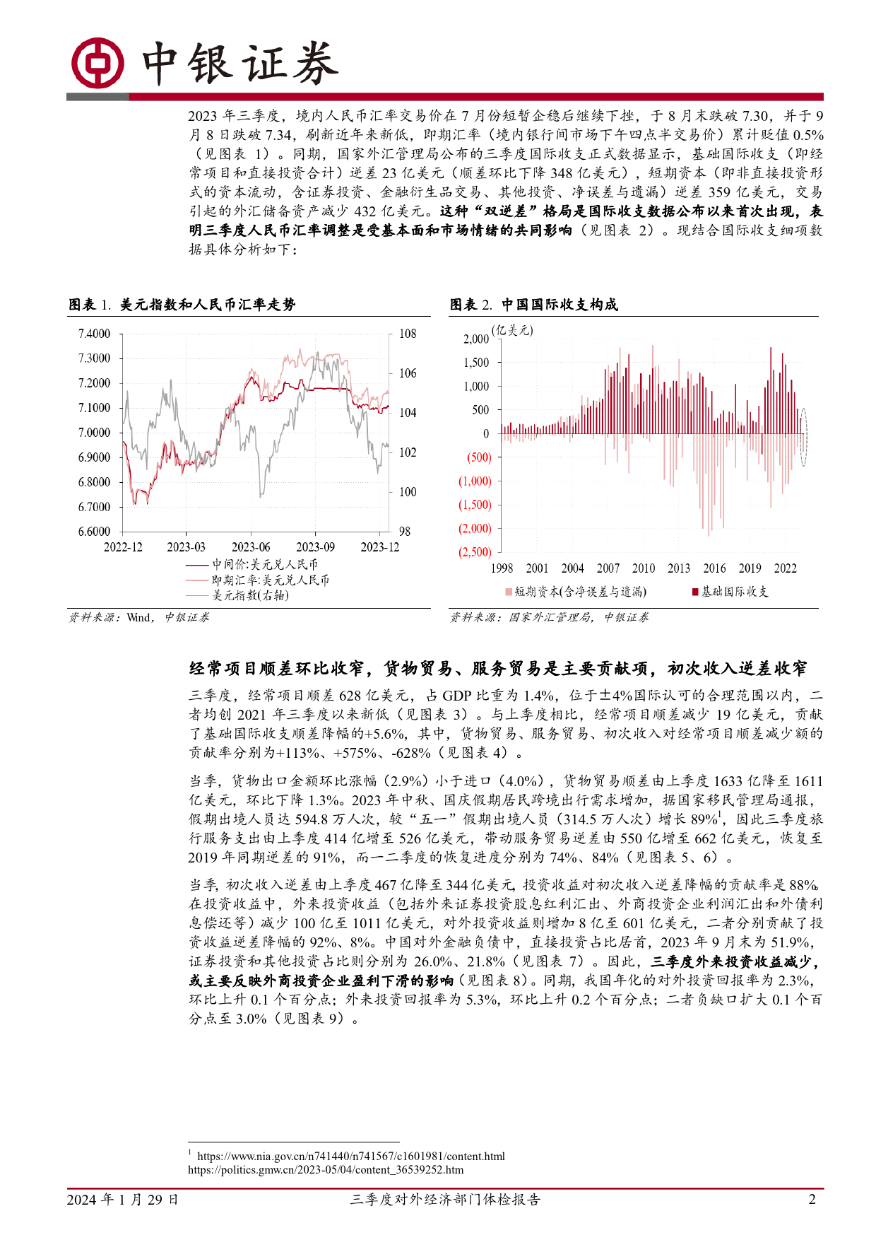 三季度对外经济部门体检报告：国际收支数据中的人民币汇率调整线索-20240129-中银证券-10页_第2页