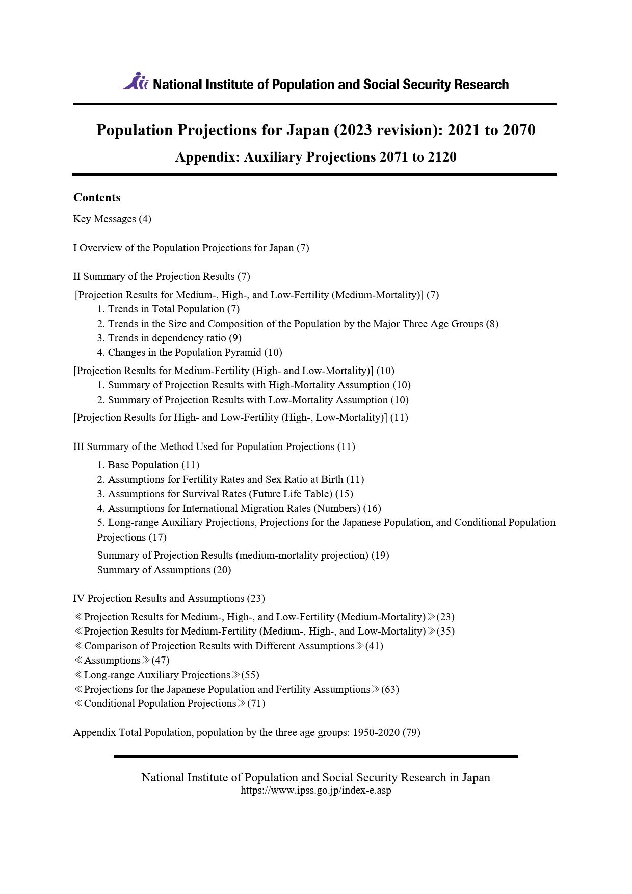 2021-2070年日本人口预测报告（2023年修订版）（英）-81页_第1页