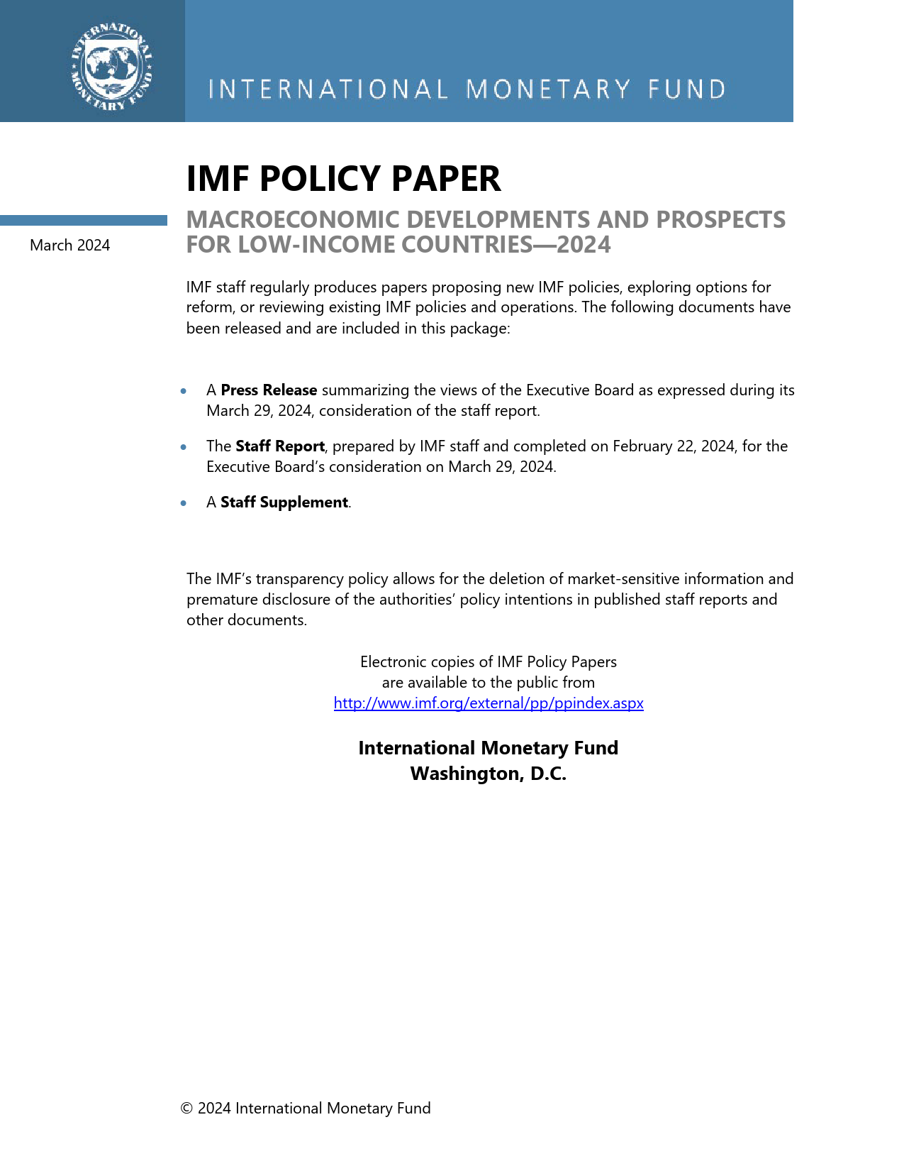 IMF-2024年低收入国家的宏观经济发展与前景（英）-2024.3-108页_第1页