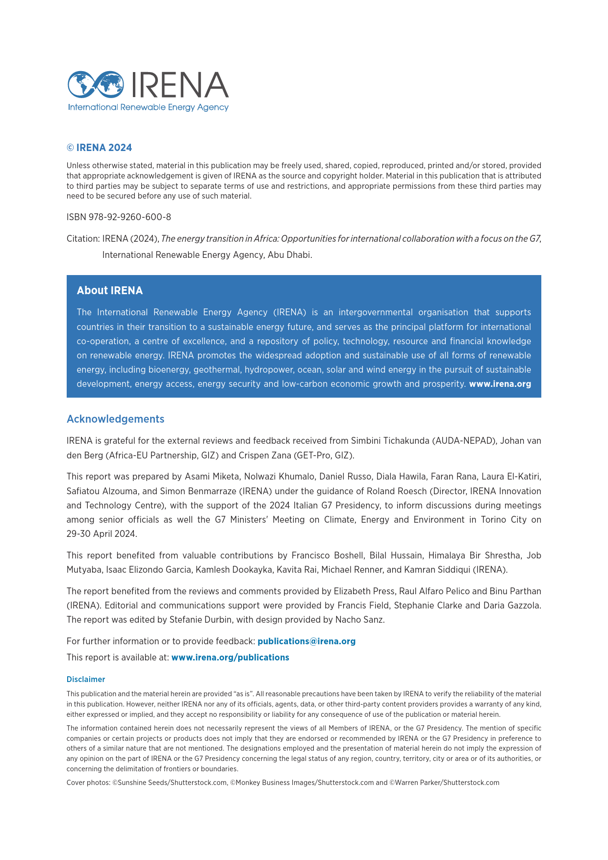 IRENA-非洲的能源转型：以七国集团为重点的国际合作机会（英）-2024-44页_第2页