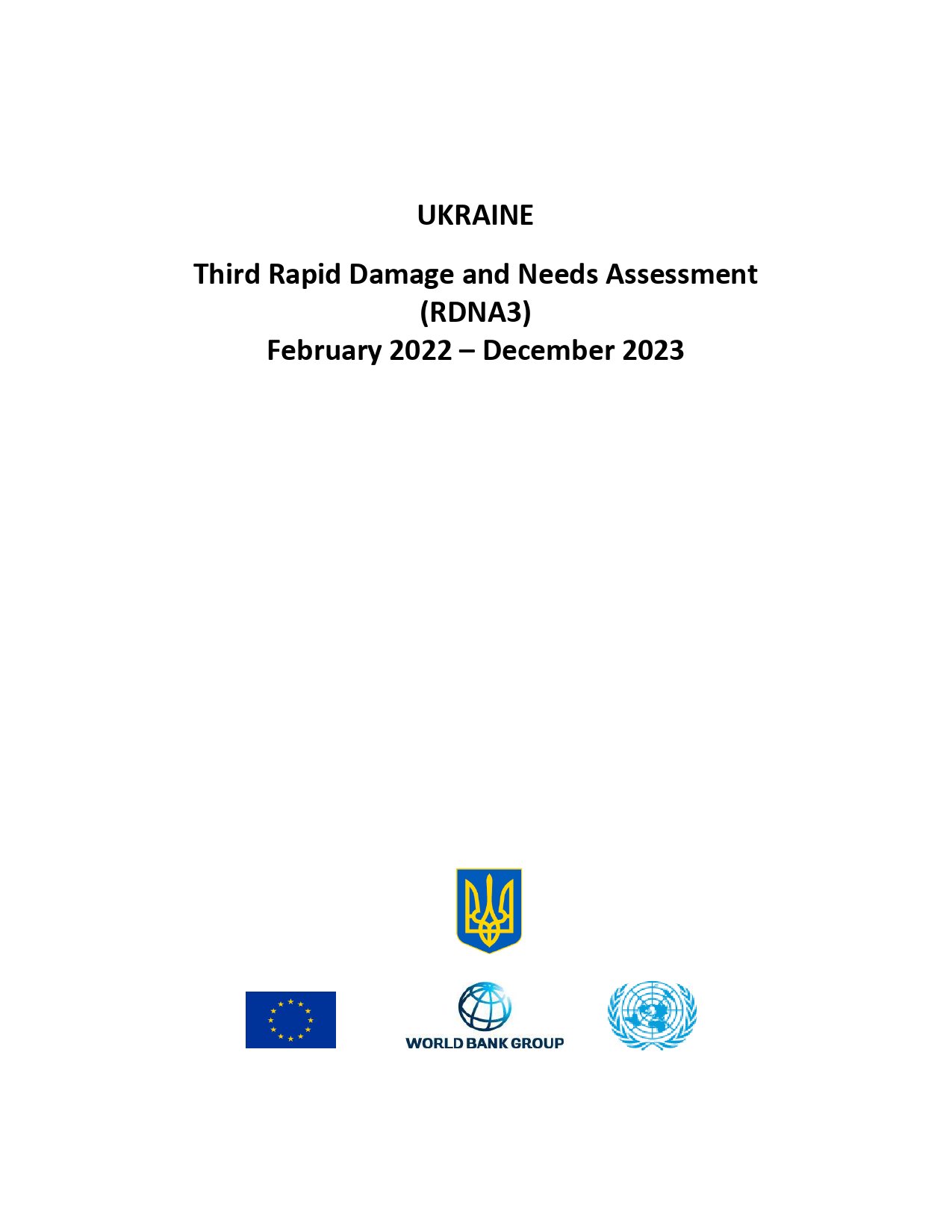 世界银行-乌克兰-第三次快速损失和需求评估（RDNA3），2022年2月至2023年12月（英）-191页_第1页