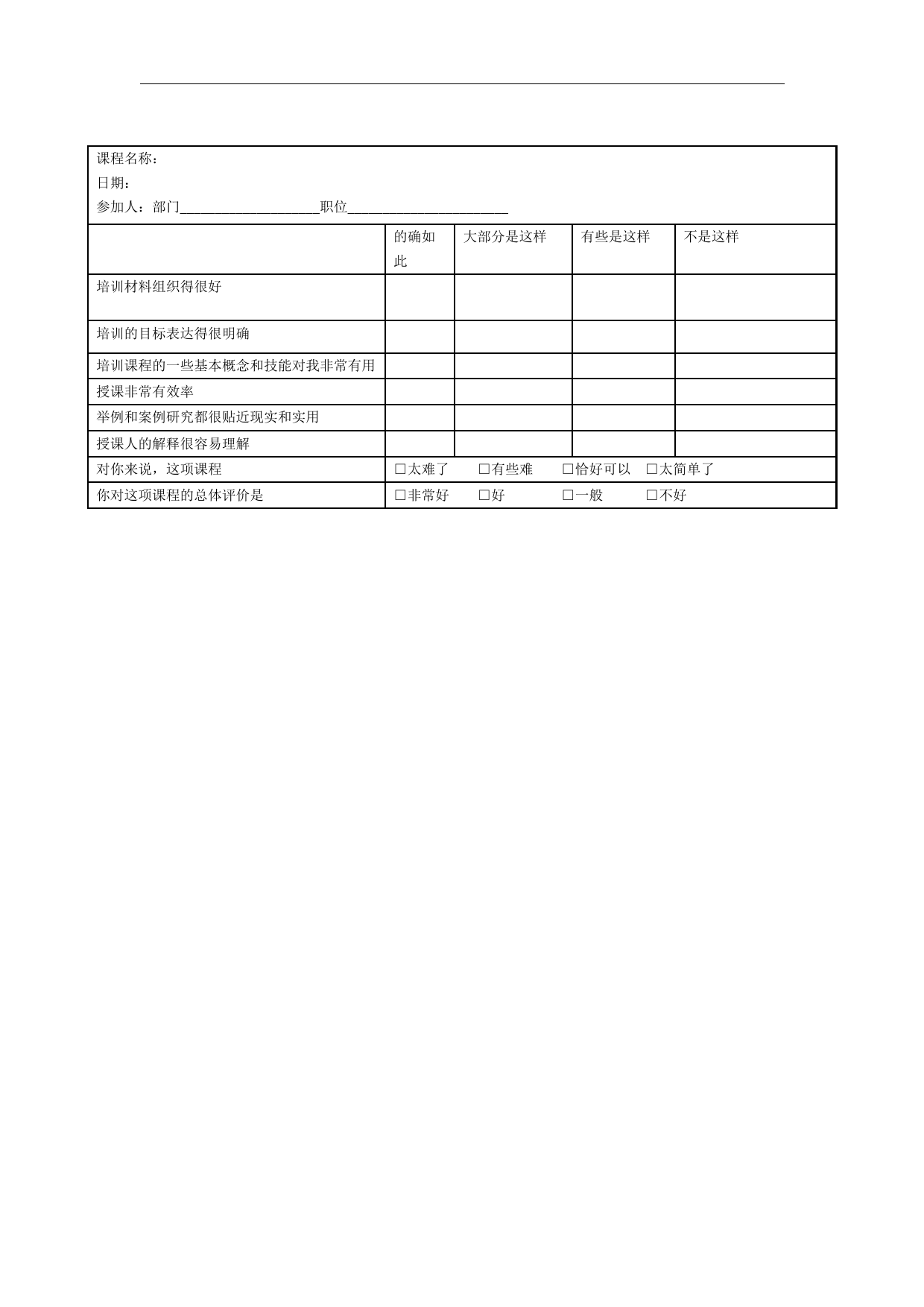 培训效果评估表_第1页