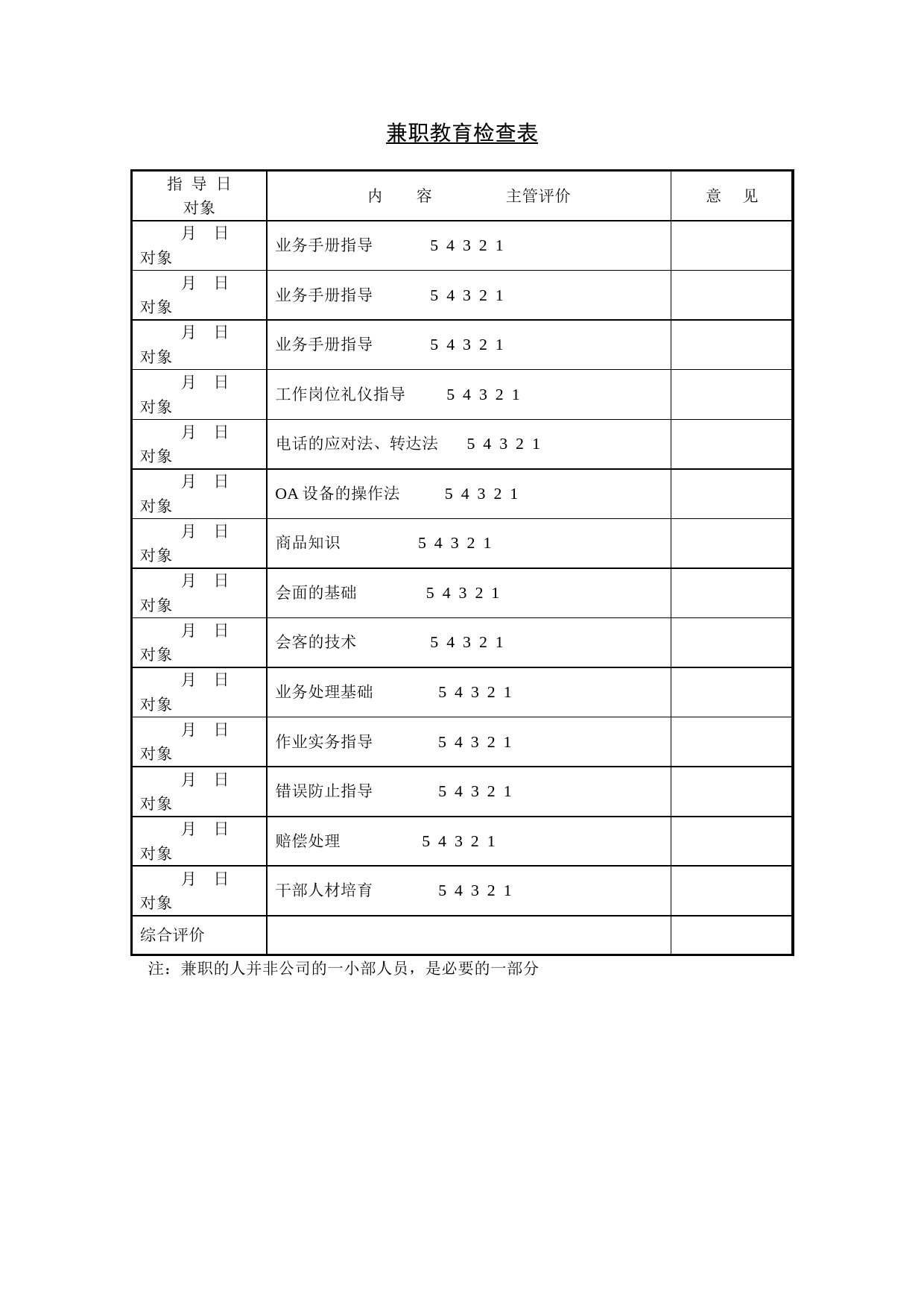 兼职教育检查表_第1页