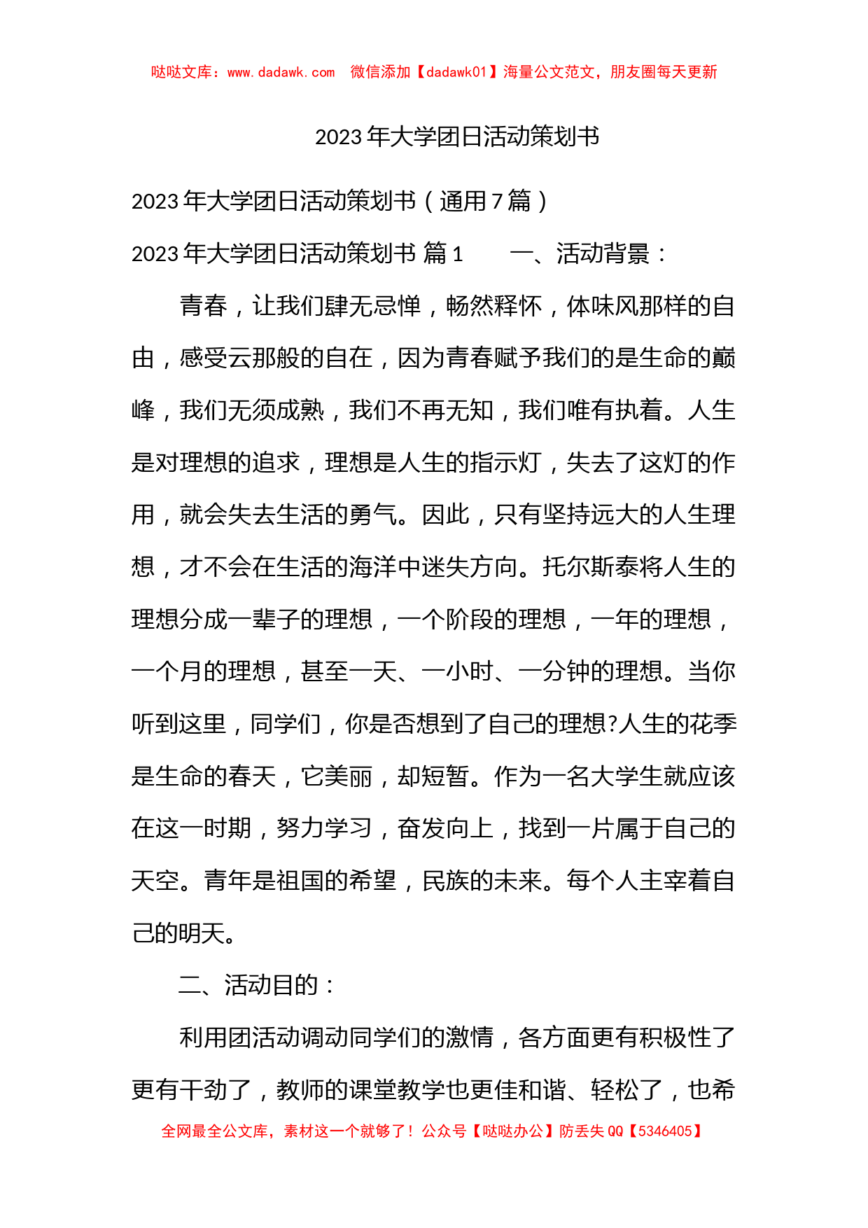 2023年大学团日活动策划书_第1页