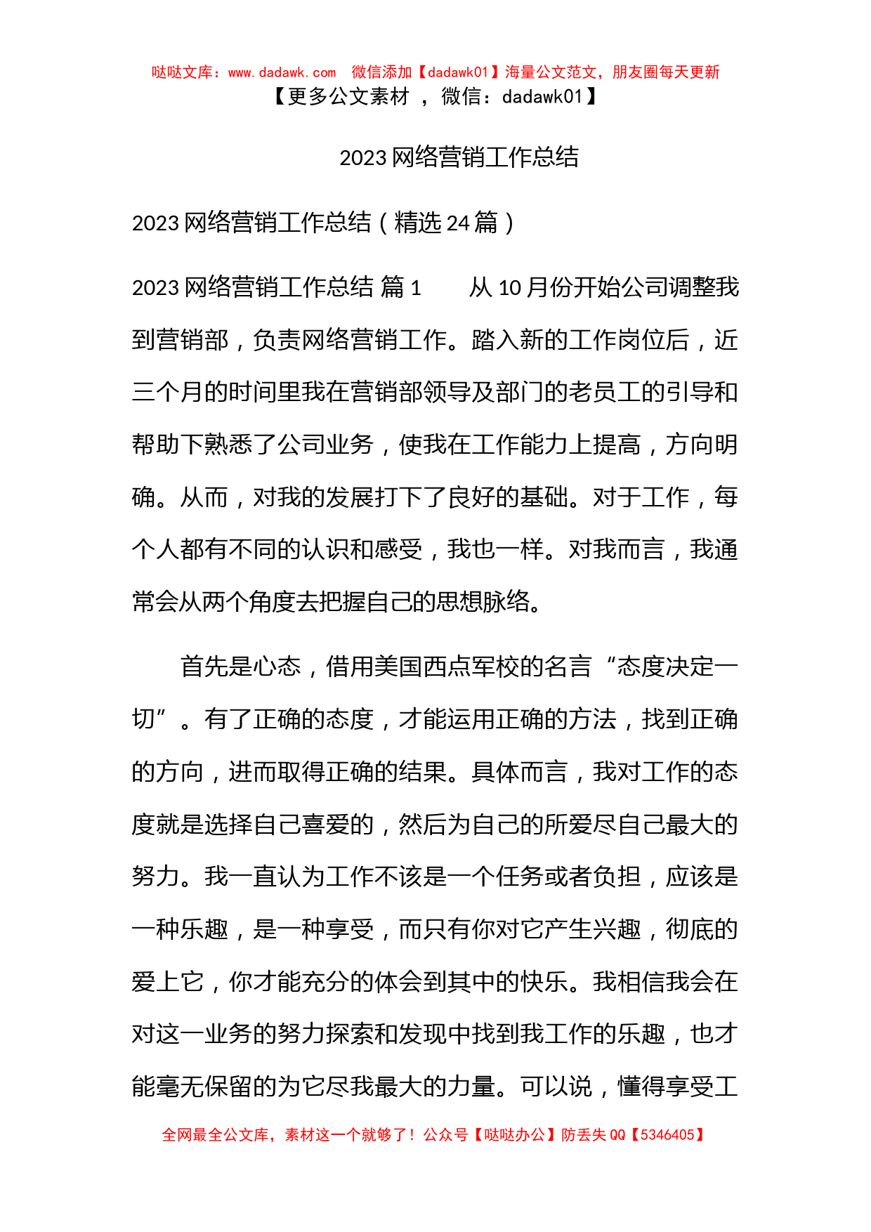 2023网络营销工作总结_第1页