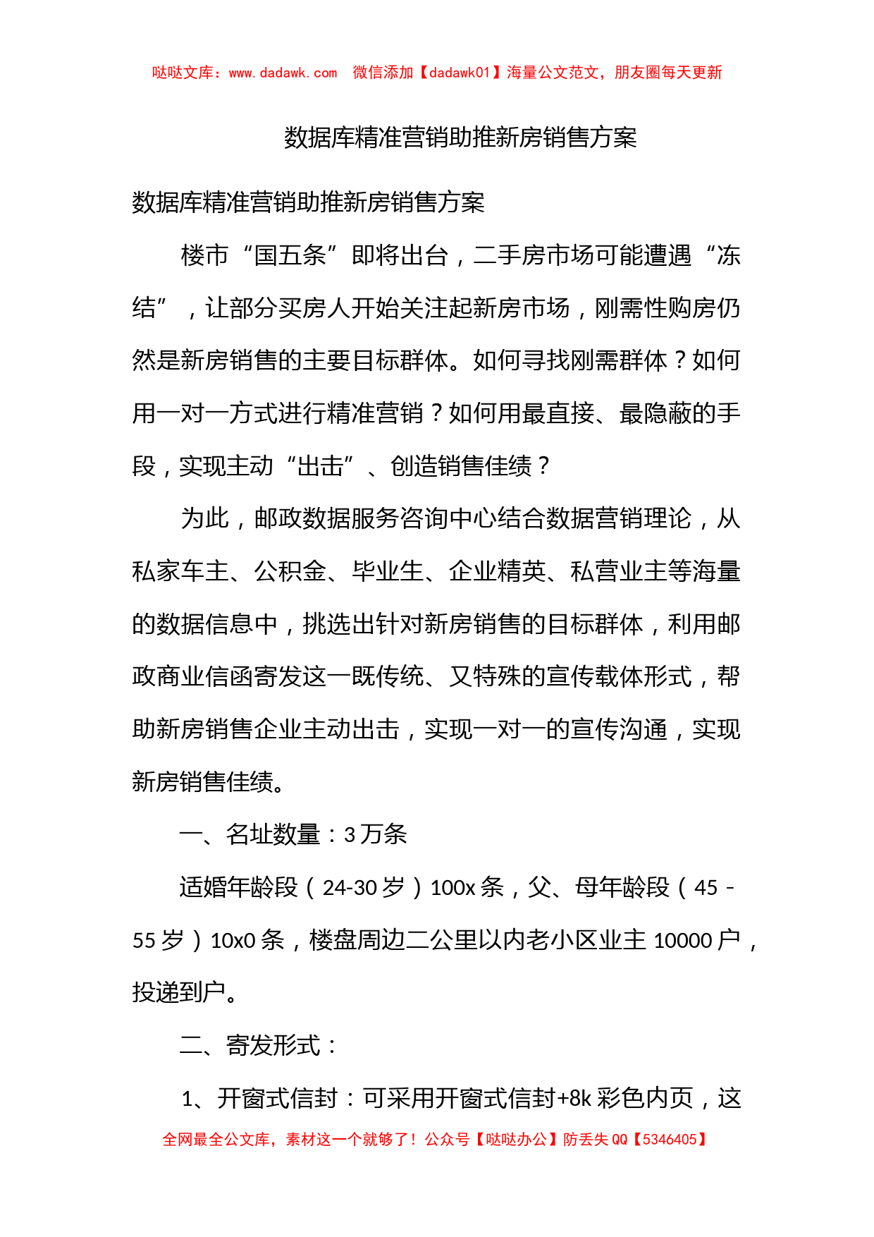 数据库精准营销助推新房销售方案_第1页