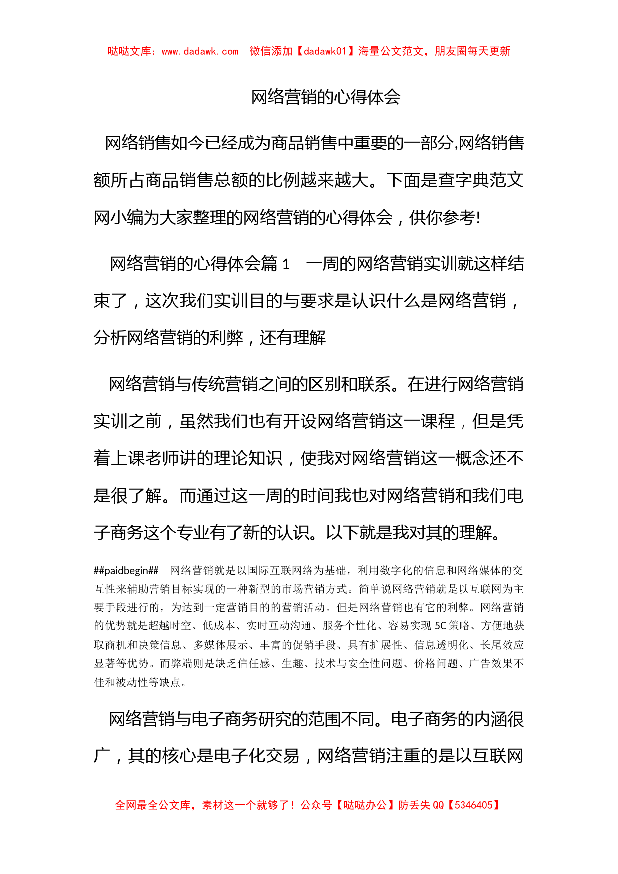 网络营销的心得体会_第1页