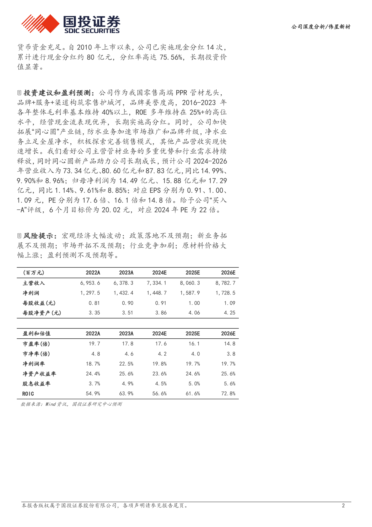 伟星新材(002372)C端塑管龙头经营韧性突出，高ROE高分红财务指标亮眼-240618-国投证券-23页_第2页