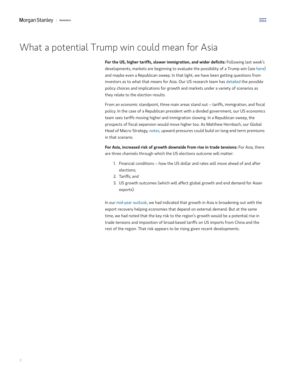 Morgan Stanley Fixed-Asia Economics The Viewpoint How US elections could affect...-108986535_第2页