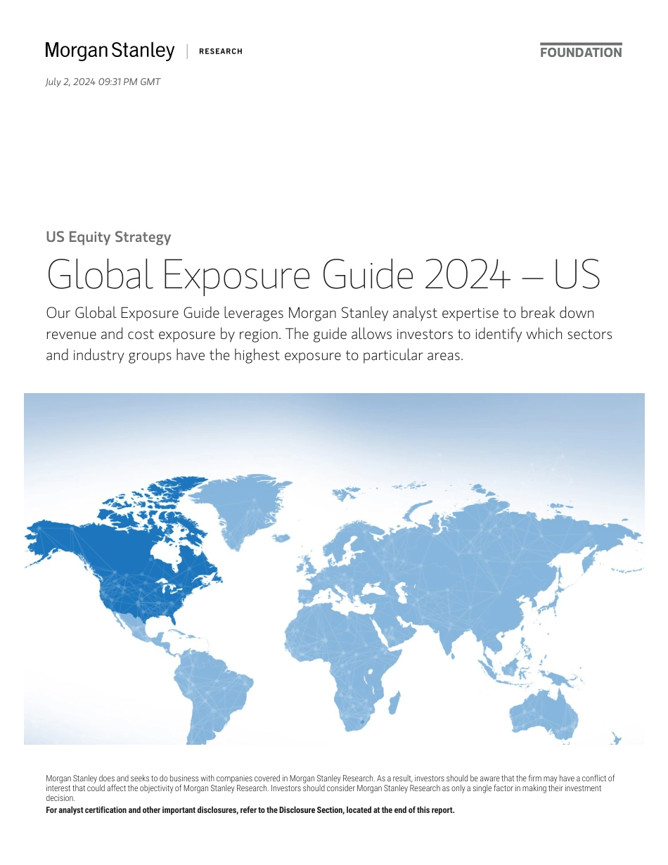 Morgan Stanley-US Equity Strategy Global Exposure Guide 2024 – US-108993598_第1页