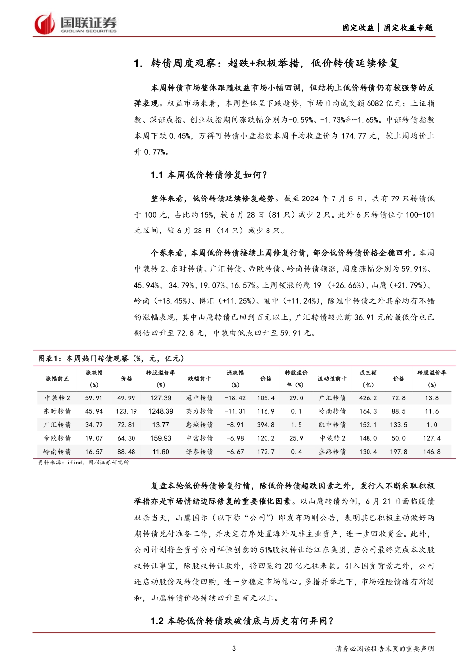 转债观察：超跌%2b积极举措，低价转债延续修复-240710-国联证券-12页_第3页