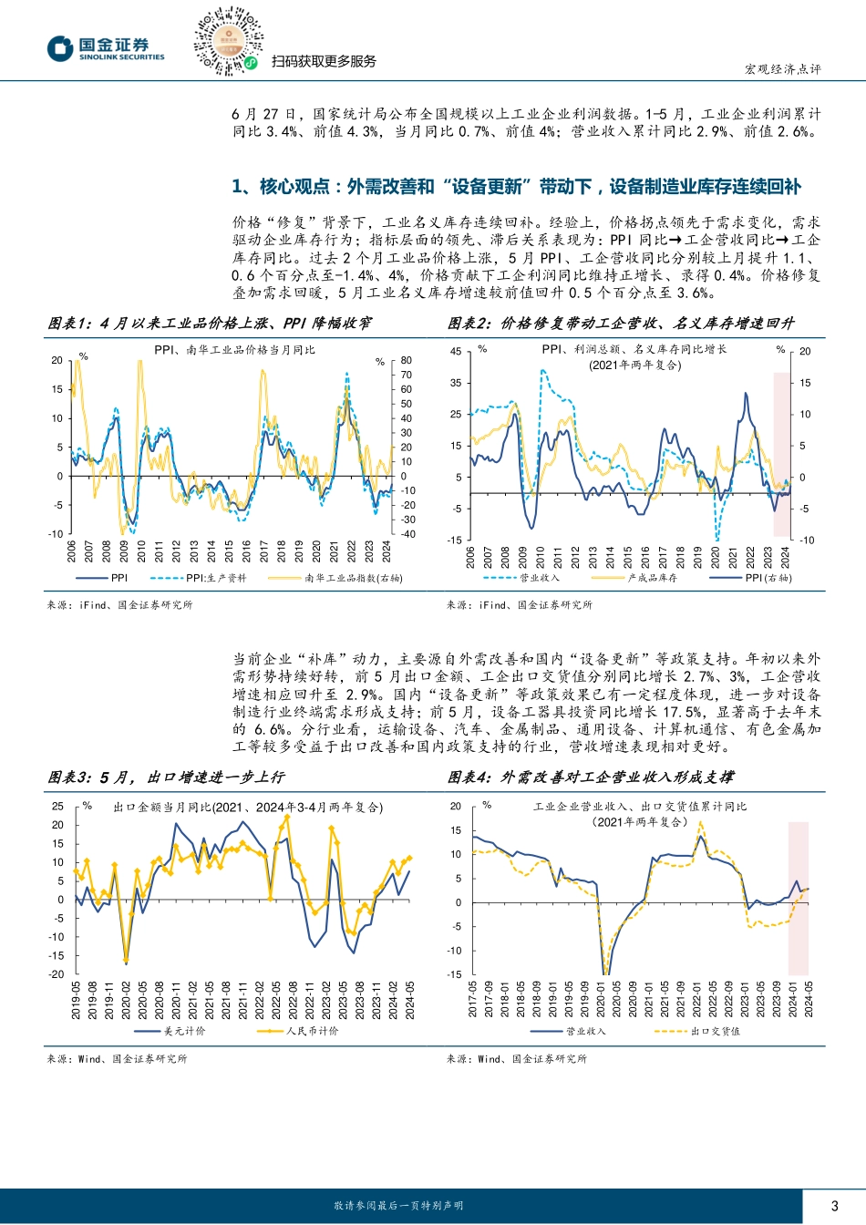 2024年5月工业企业利润点评：补库“亮点”集中在哪些行业？-240627-国金证券-10页_第3页