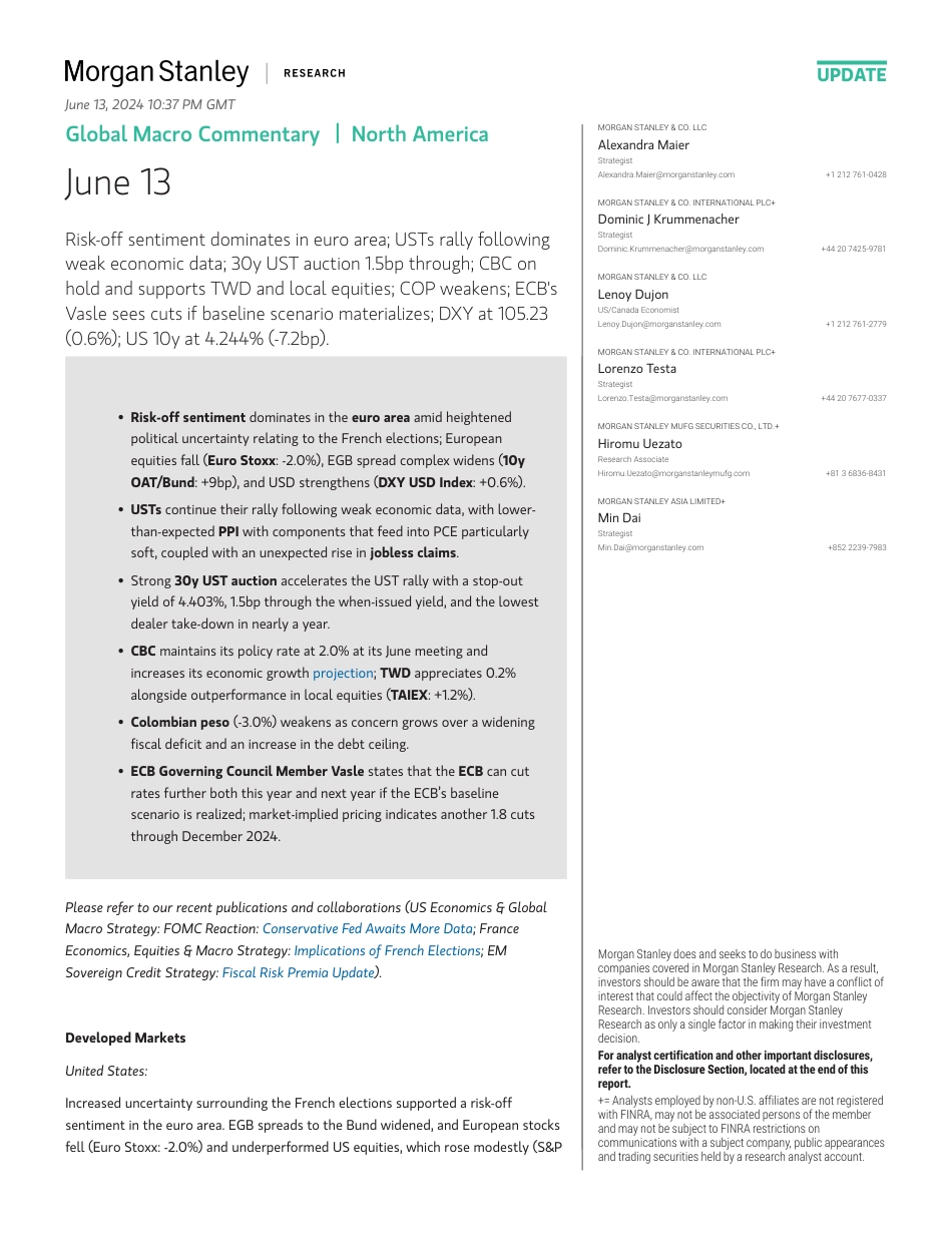 Morgan Stanley Fixed-Global Macro Commentary June 13-108695179_第1页