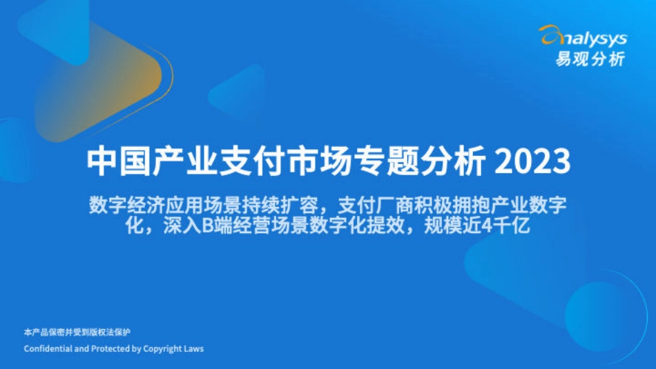 中国产业支付市场专题分析报告2023_第1页