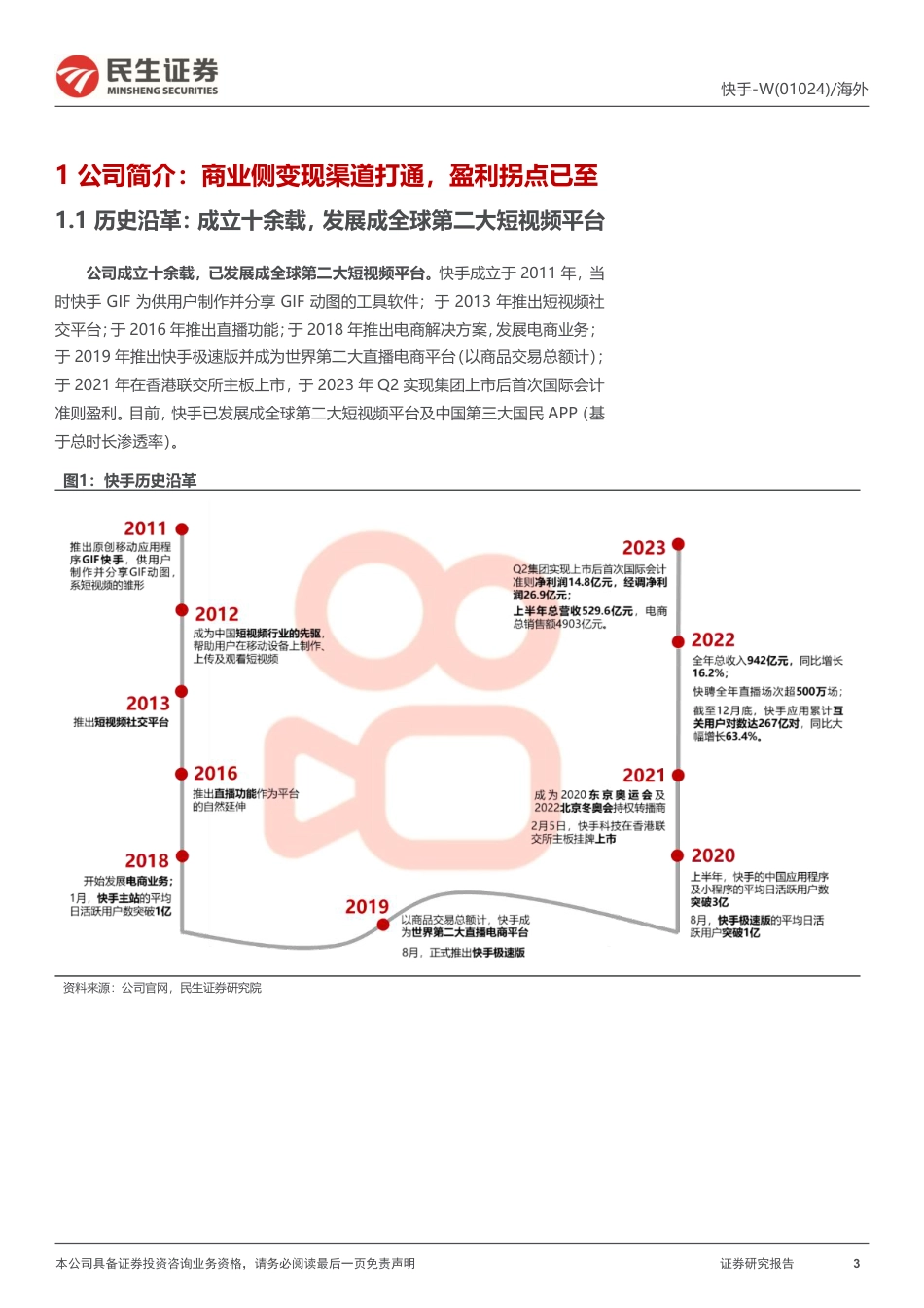 长短视频行业研究系列（二）深度报告：电商+广告业务高增长驱动，盈利能力持续向好_第3页