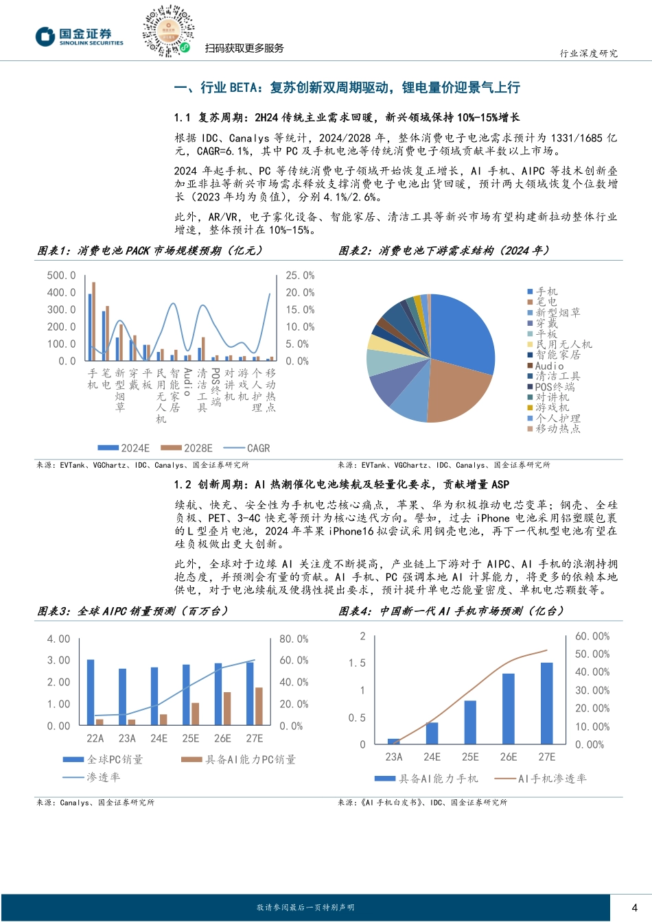 消费电子电池行业深度：电子景气上行AI加持，格局切换机遇内资崛起-240722-国金证券-14页_第4页