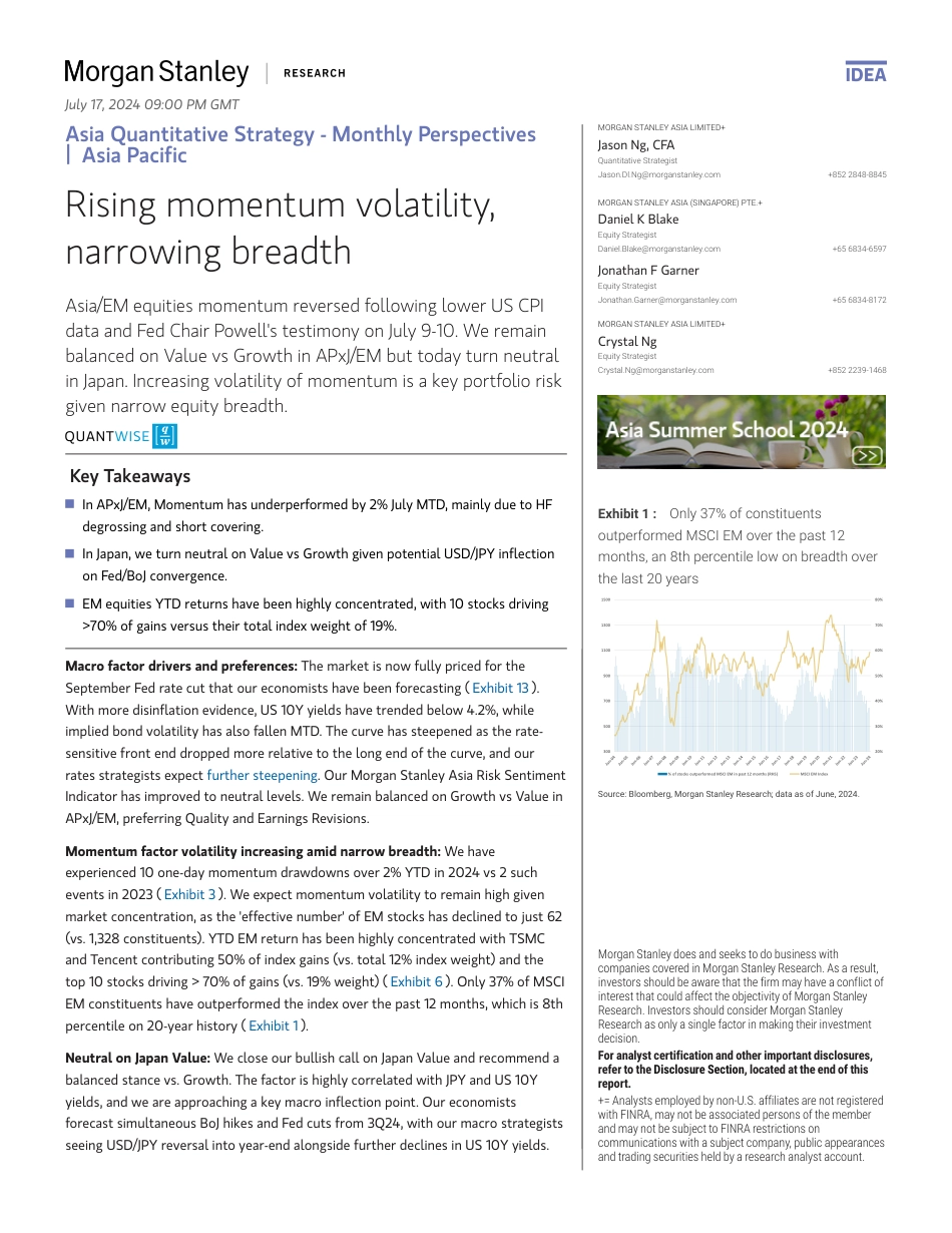 Morgan Stanley-Asia Quantitative Strategy - Monthly Perspectives Rising mo...-109289075_第1页