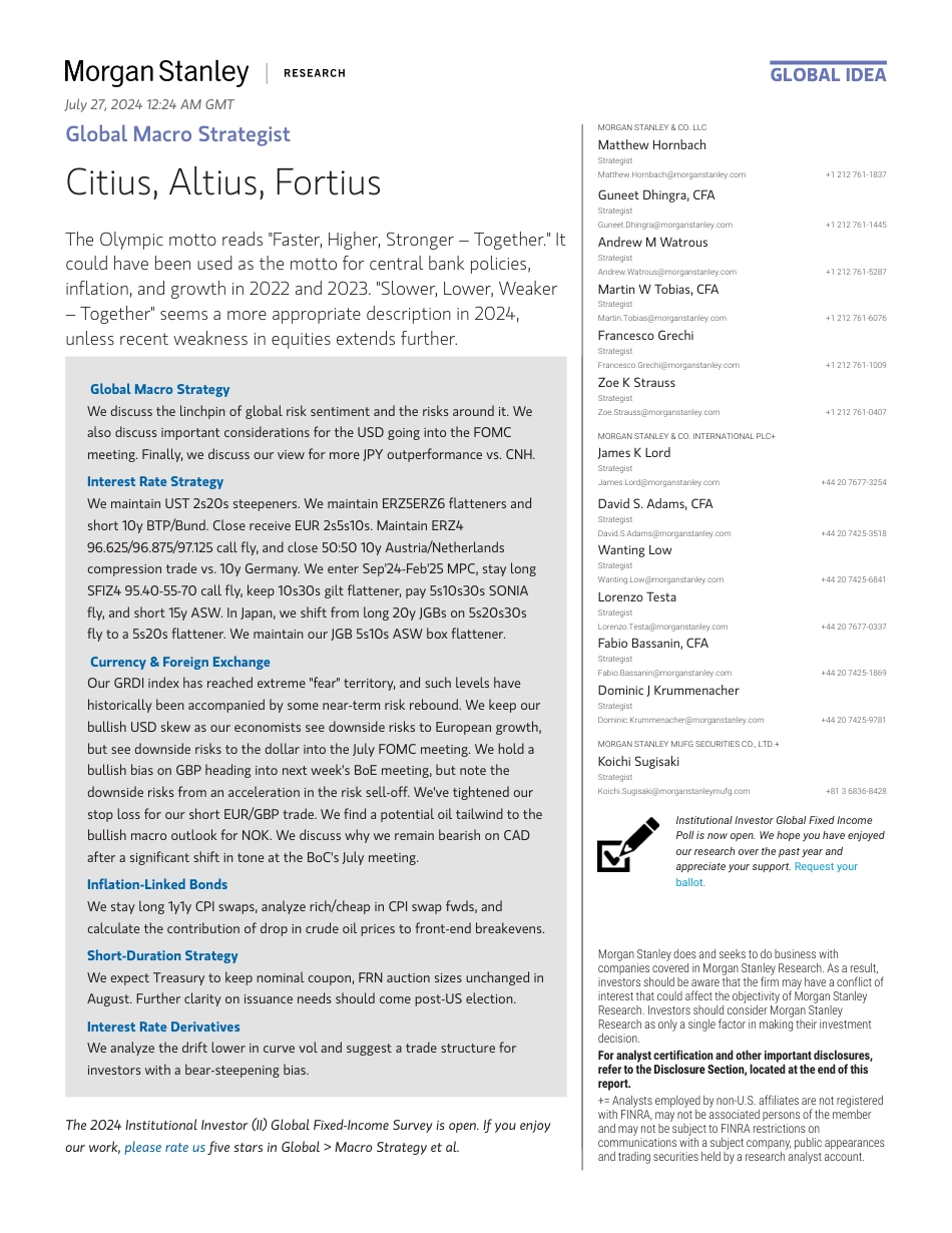 Morgan Stanley Fixed-Global Macro Strategist Citius, Altius, Fortius-_第1页