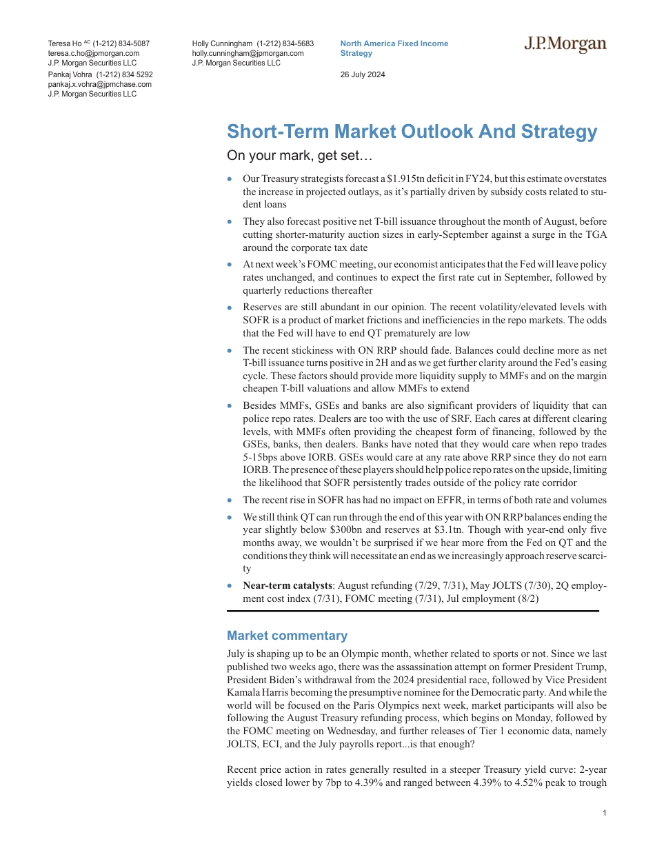 JPMorgan Econ  FI-Short-Term Market Outlook And Strategy On your mark, get set...-109457947_第1页