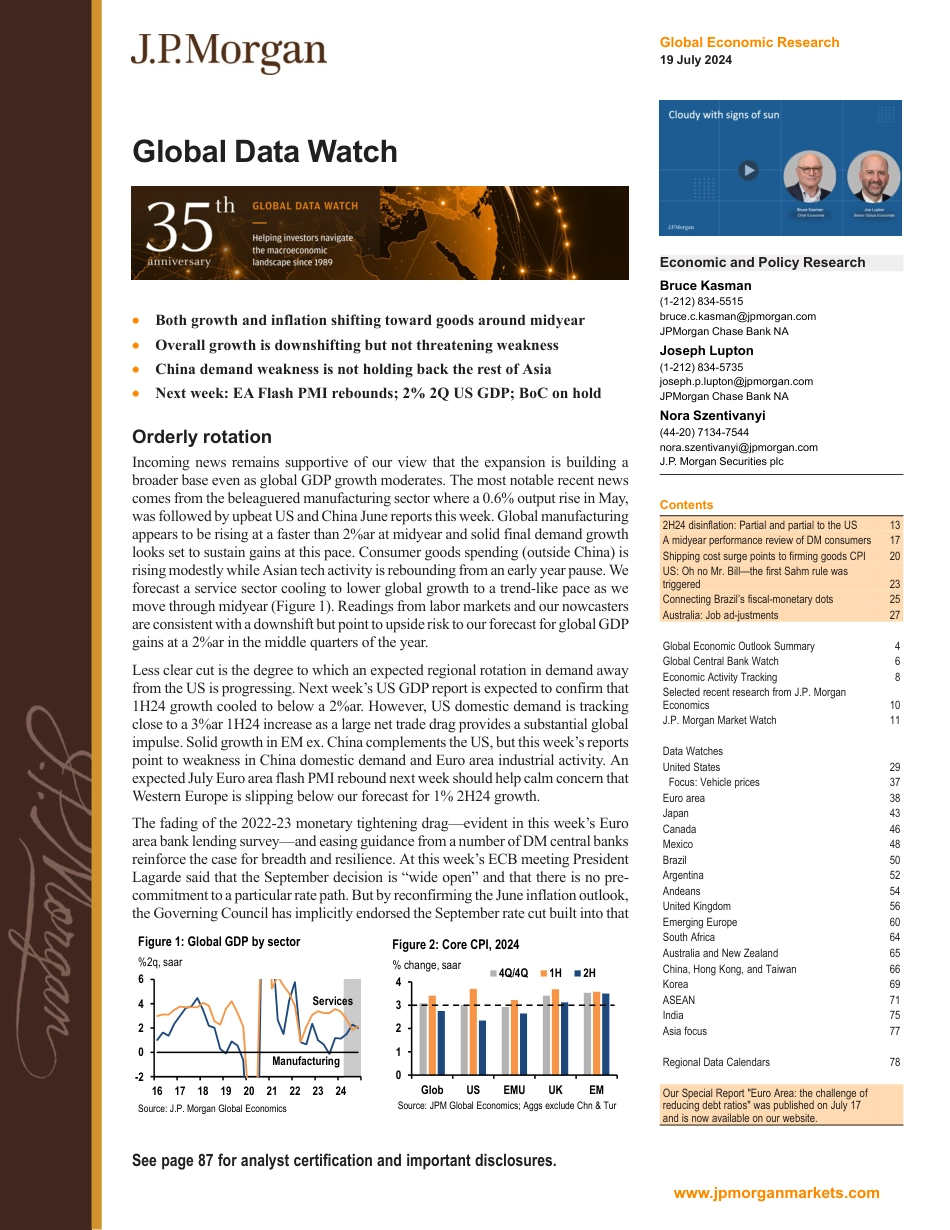 JPMorgan Econ  FI-Global Data Watch Orderly rotation-109319905_第1页