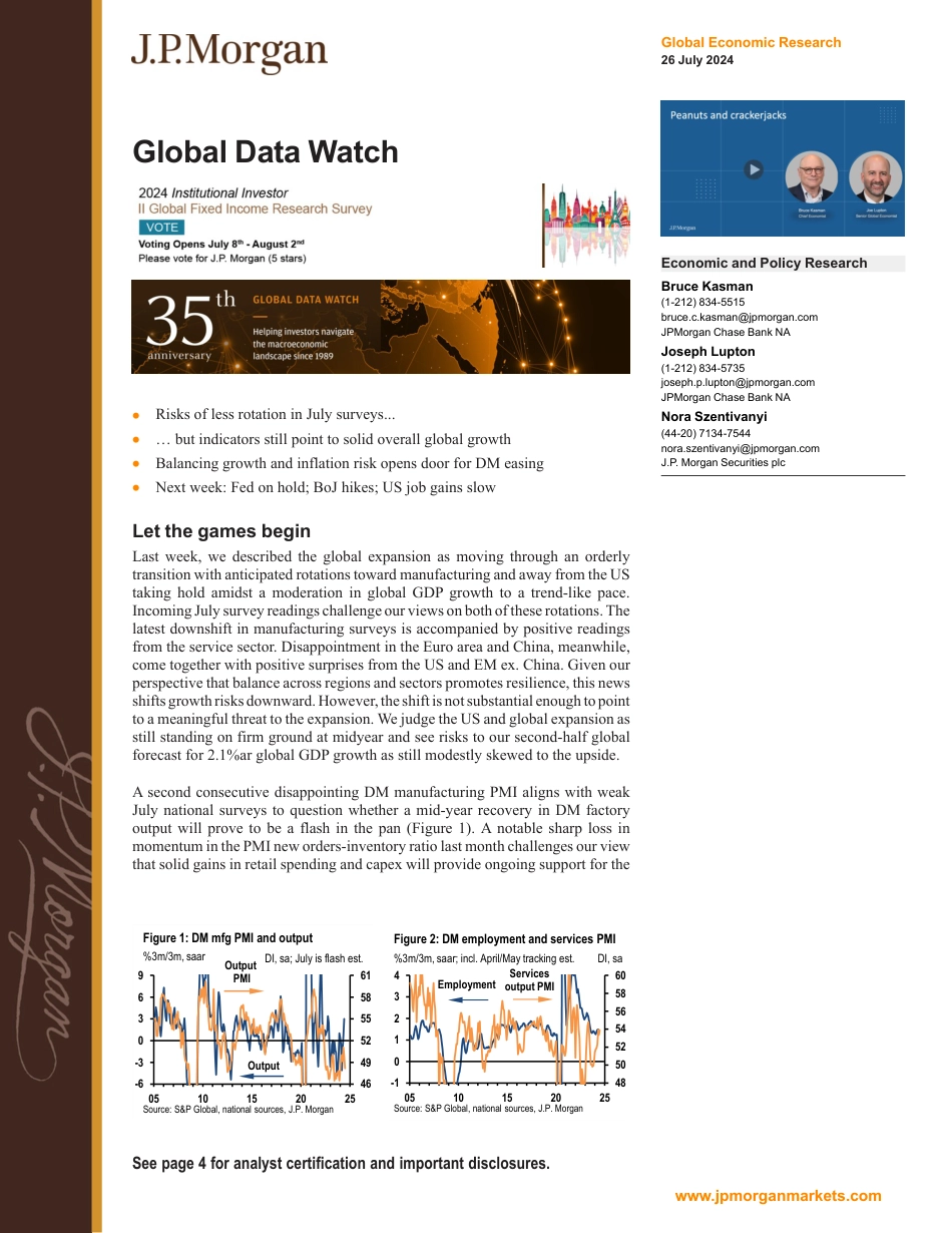 JPMorgan Econ  FI-Global Data Watch Let the games begin-109458129_第1页