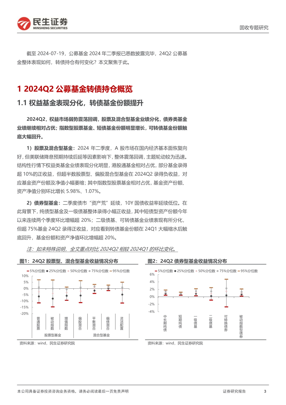 基金转债持仓分析：24Q2，转债增配方向分化-240722-民生证券-20页_第3页