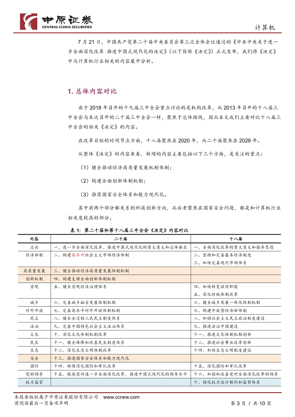 计算机行业专题研究：三中全会高度聚焦的计算机行业相关议题-240730-中原证券-10页_第3页